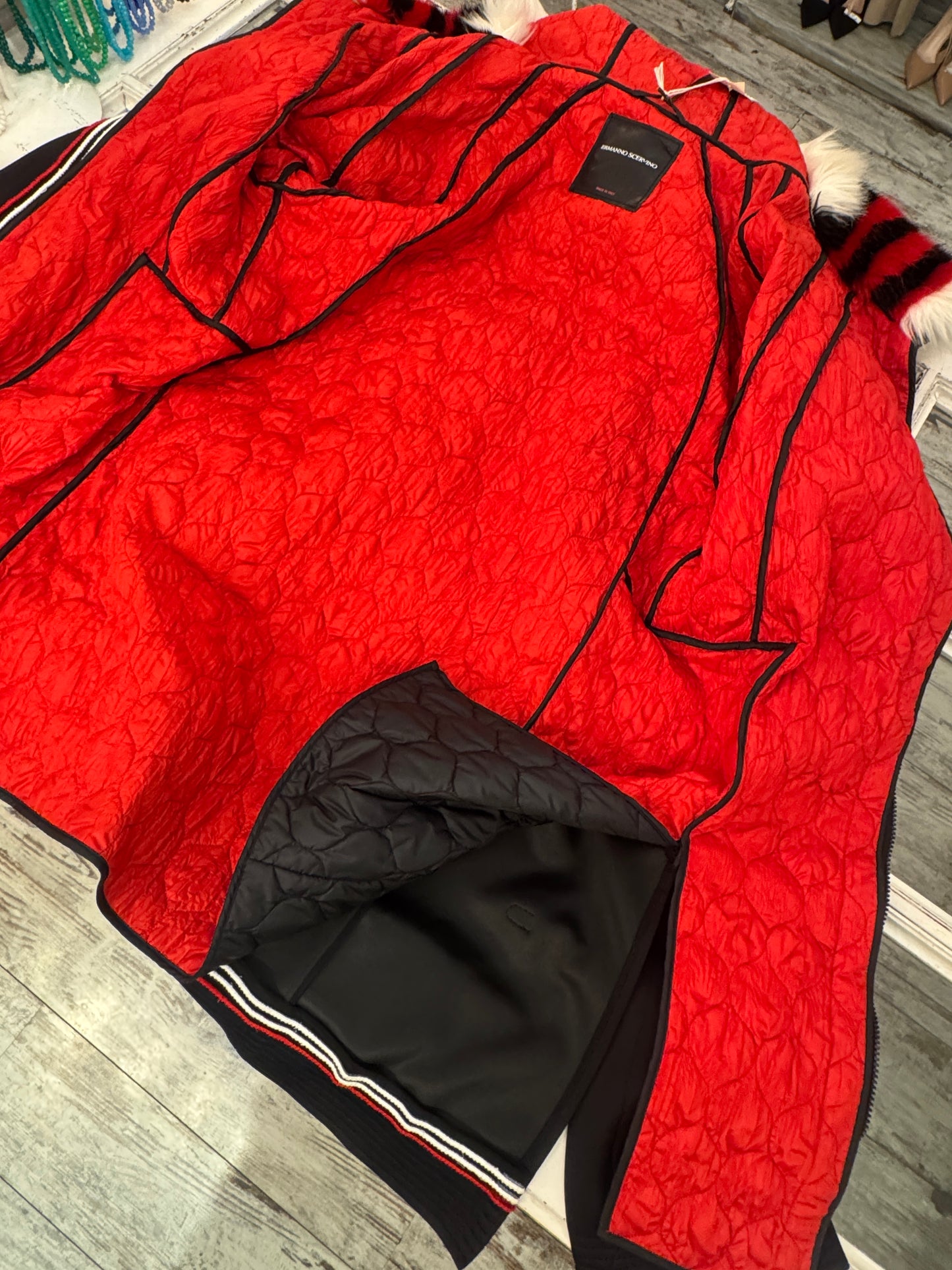 CAPPOTTO SPORTIVO ERMANNO SCERVINO NERO E ROSSO