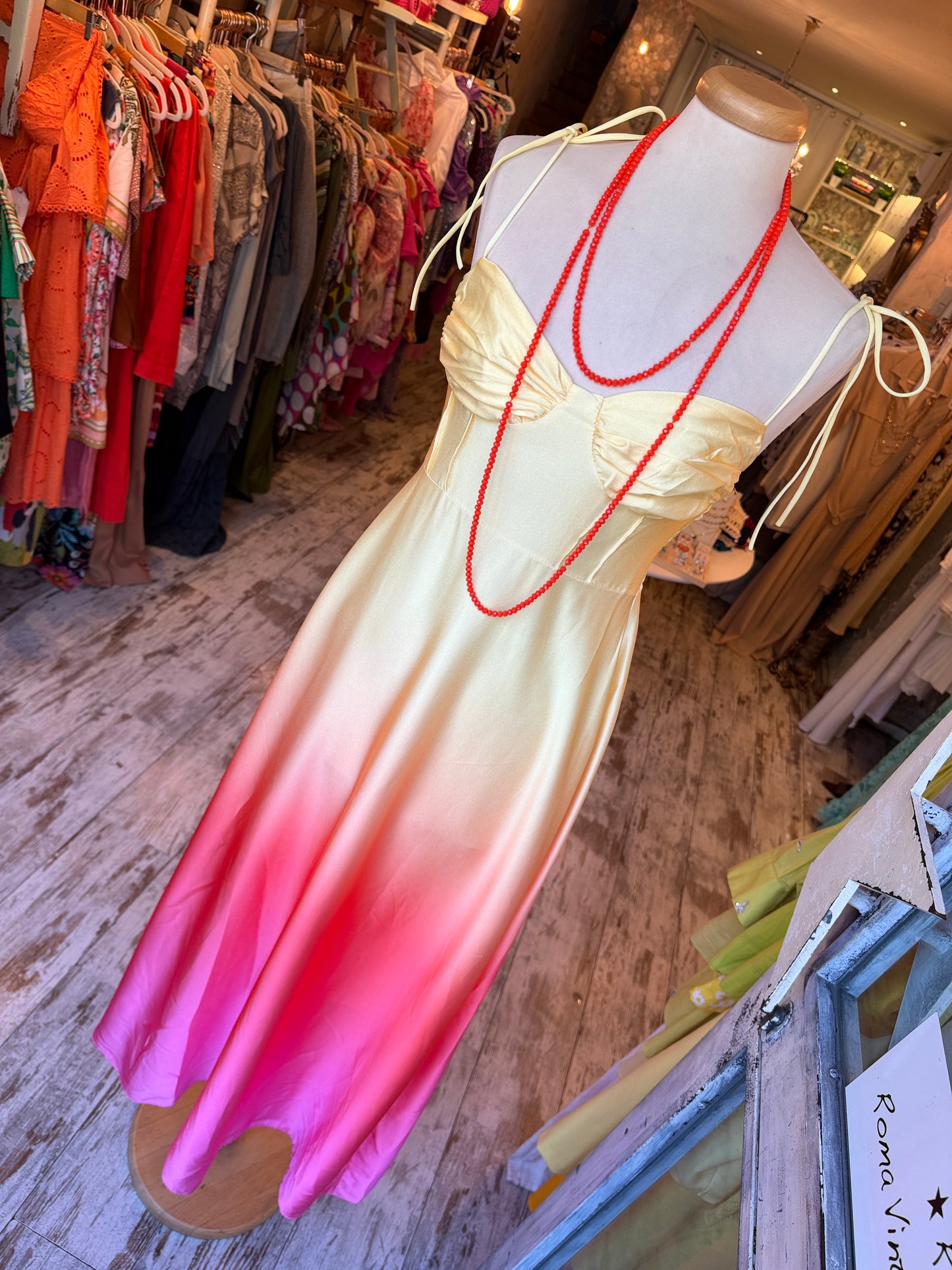 NEW COLLECTION - ABITO SFUMATO LONGUETTE GIALLO ARANCIO
