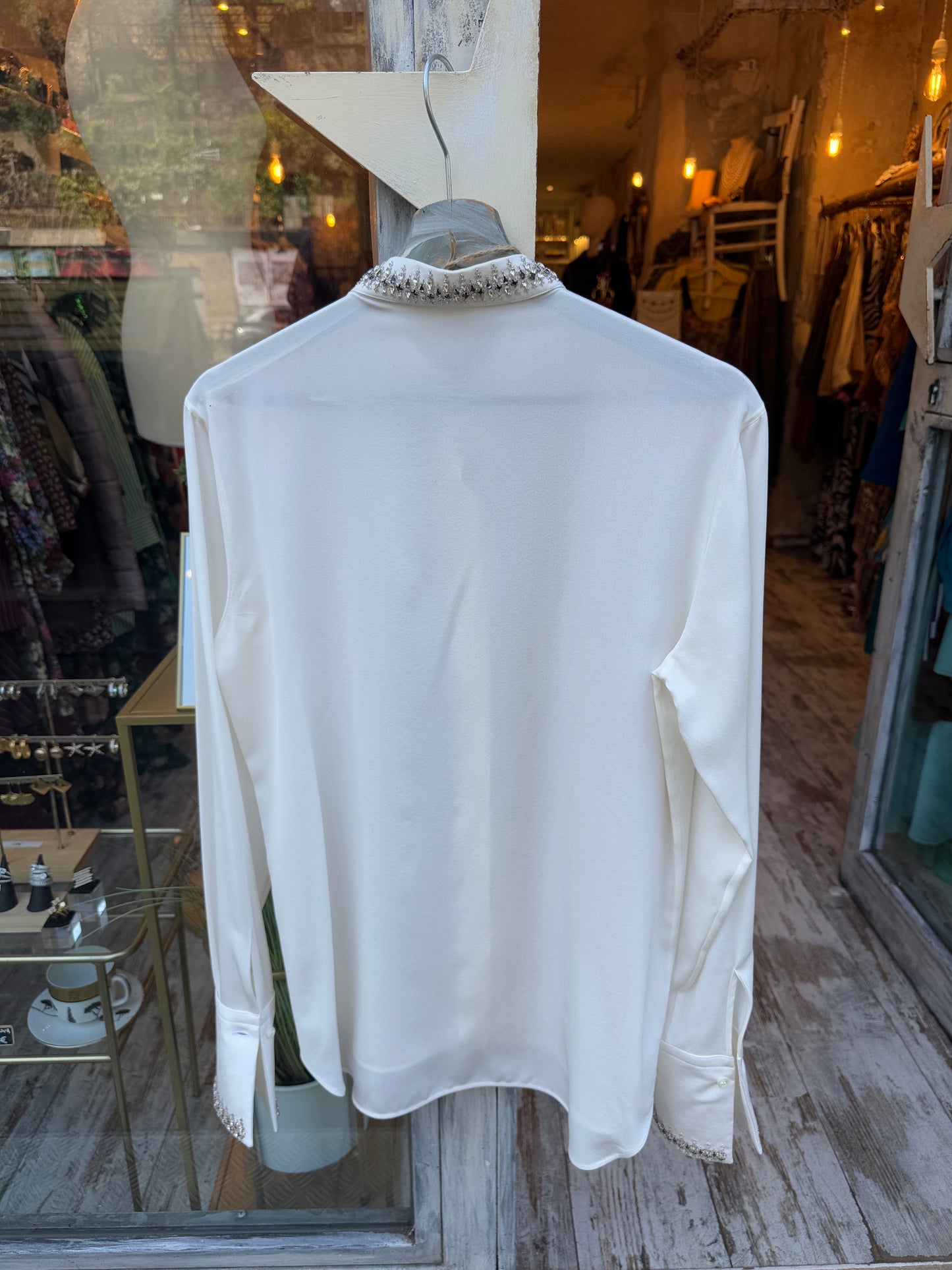 CAMICIA ERMANNO SCERVINO SETA PANNA