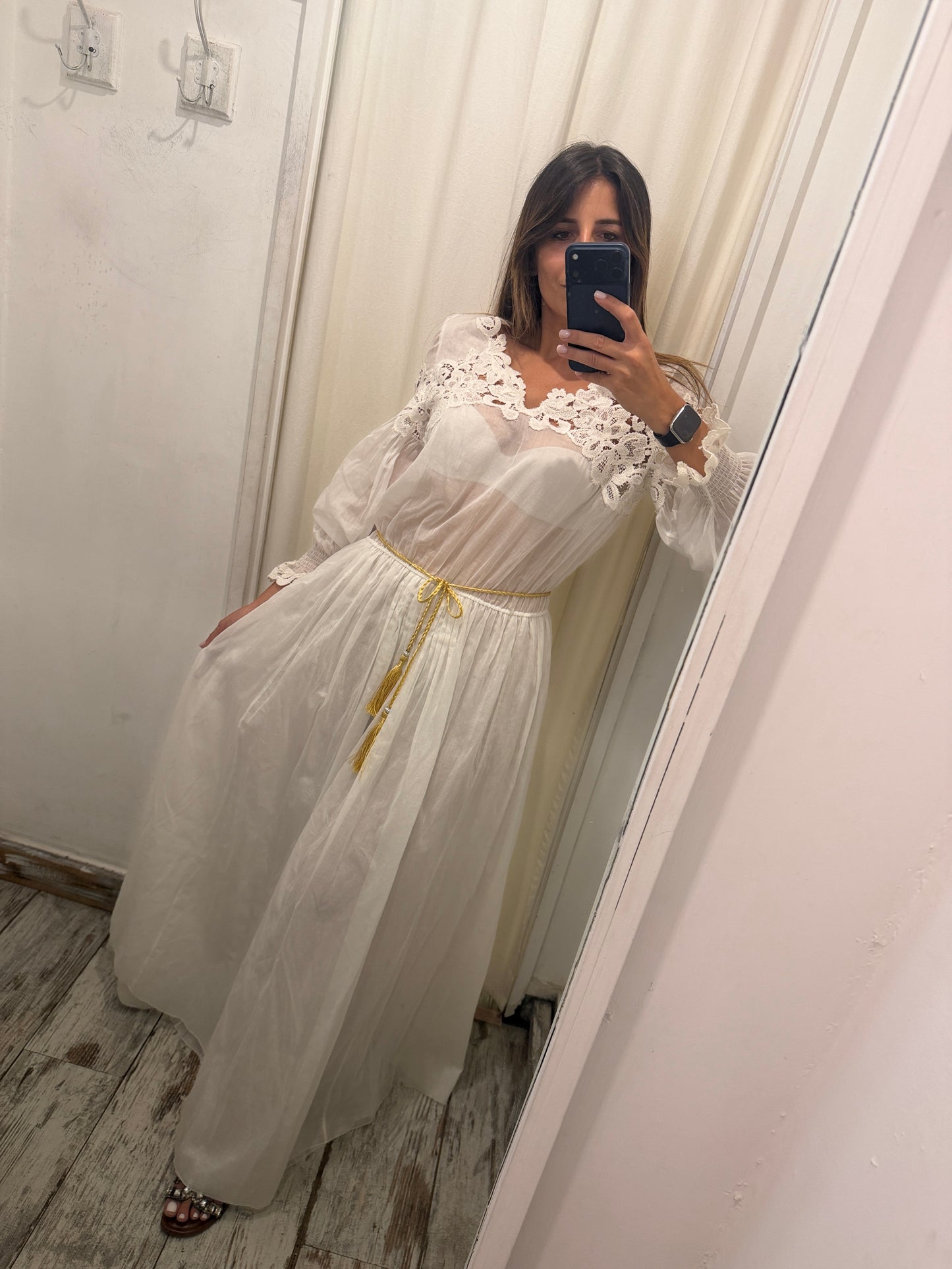ABITO ERMANNO SCERVINO VELATO BIANCO CON PIZZO