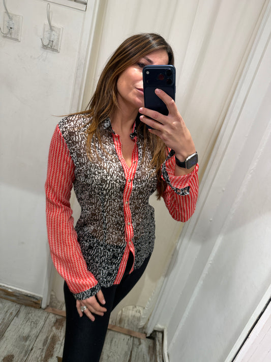 NEW COLLECTION - CAMICIA PIANO by PIANURA STUDIO FANTASIA NERO BIANCO E ROSSO