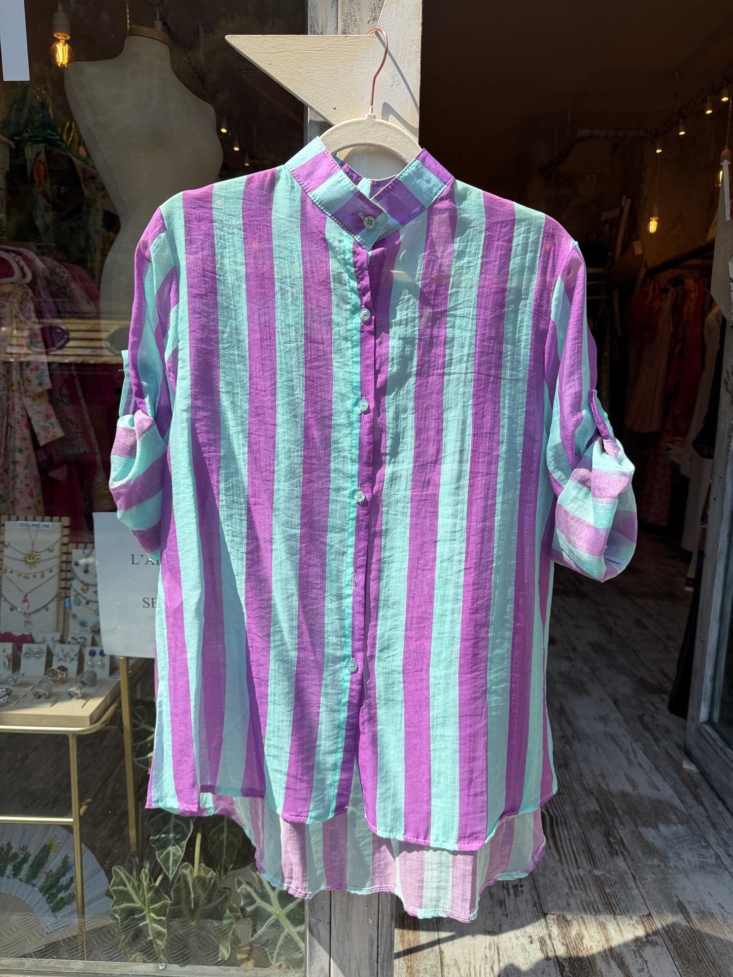 CAMICIA A RIGHE TIFFANY E VIOLA