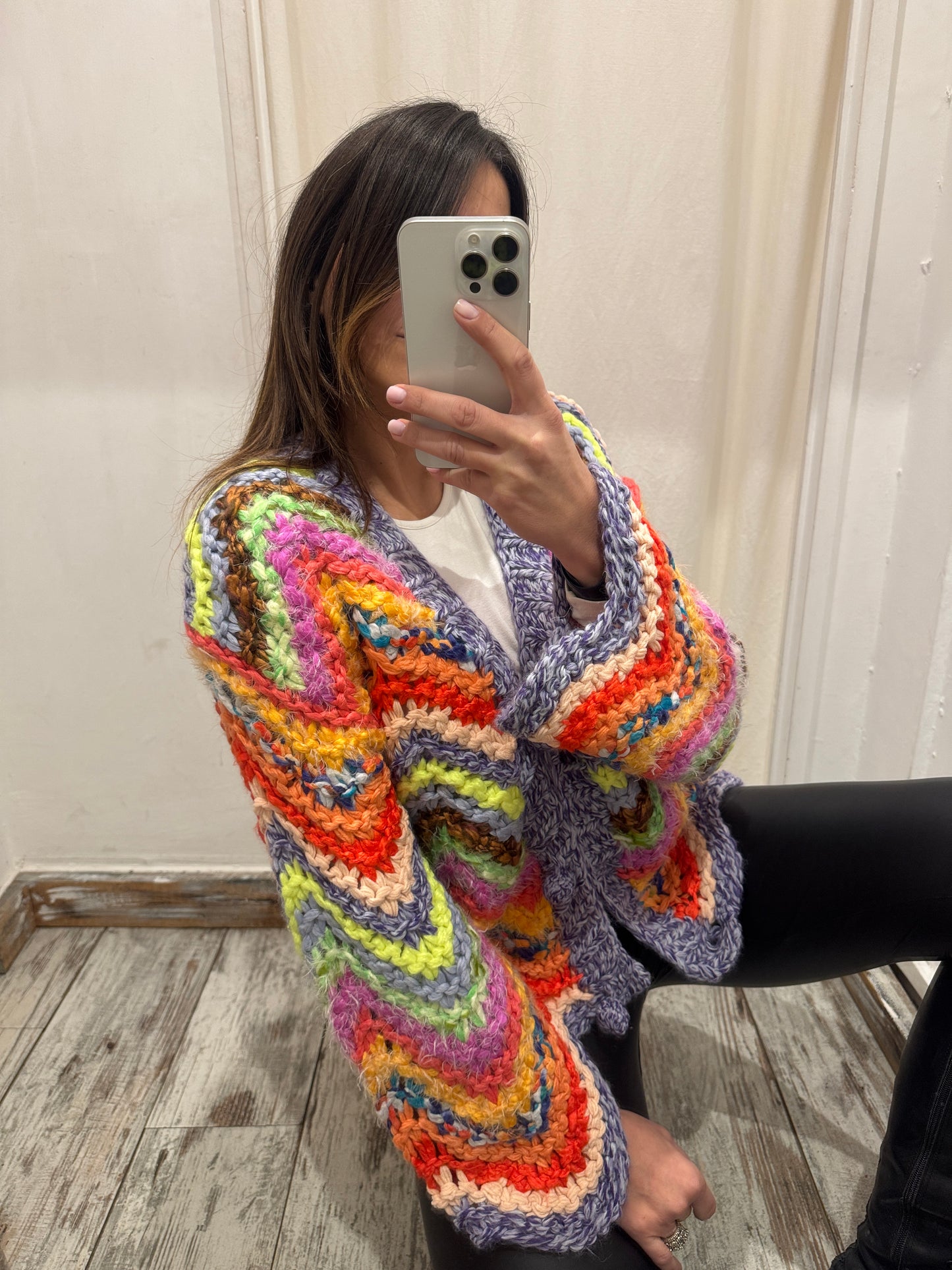 NEW COLLECTION - CARDIGAN UNCINETTO MULTICOLOR