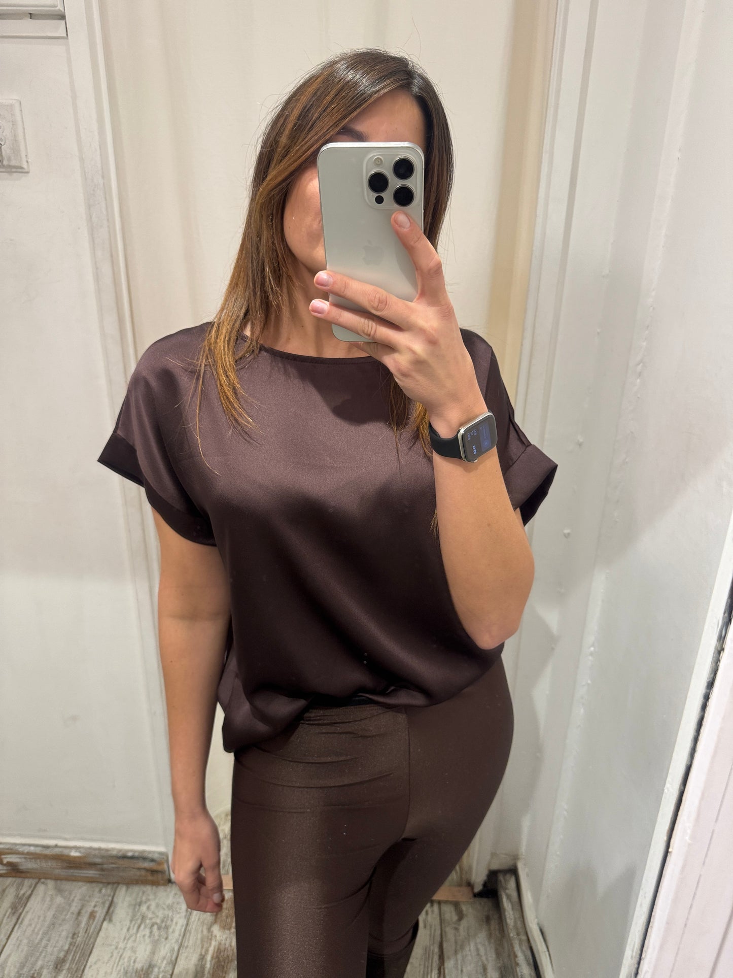 NEW COLLECTION - BLUSA SATIN TESTA DI MORO