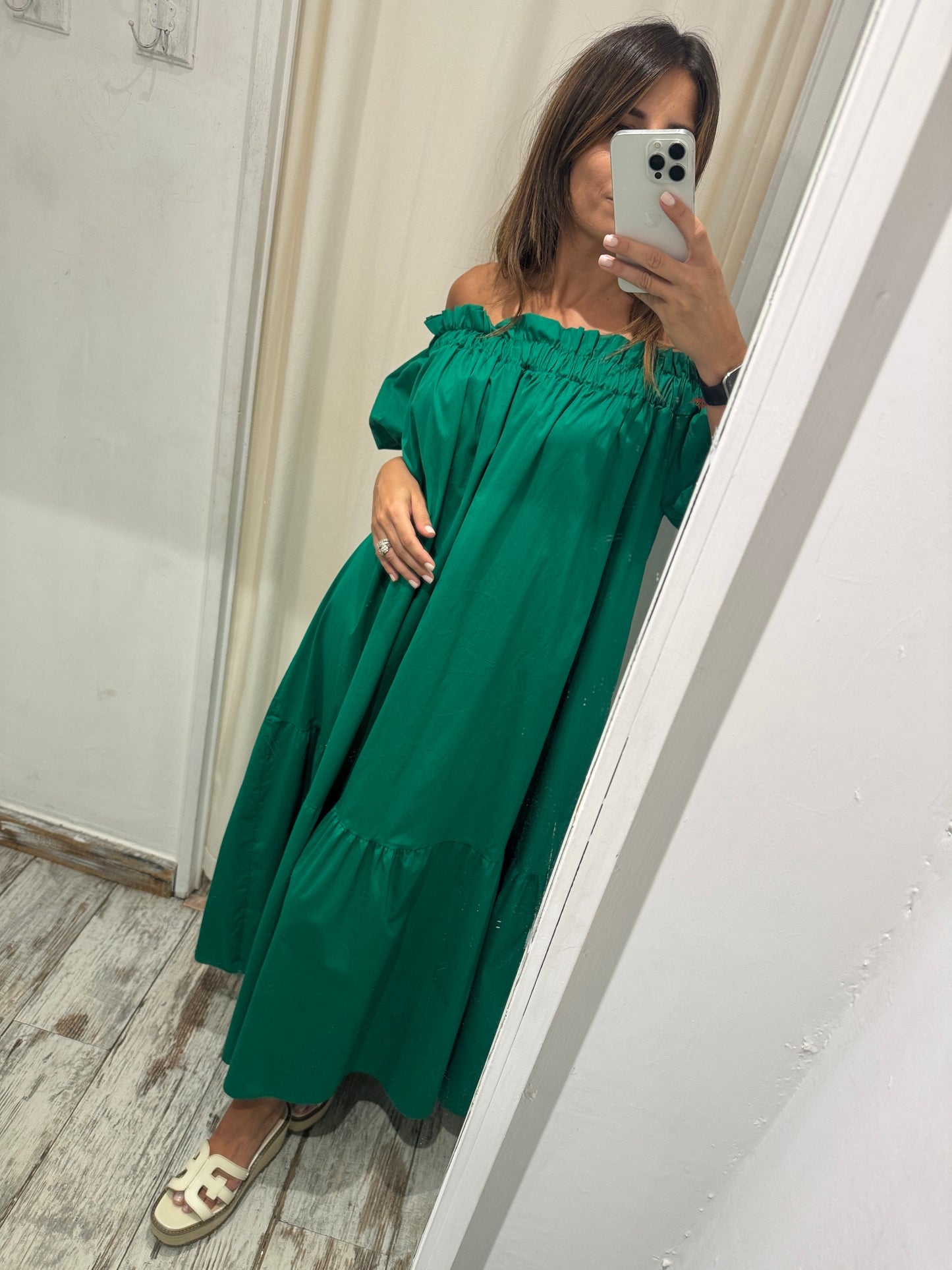 ABITO LONGUETTE SCOLLO BARCA VERDE
