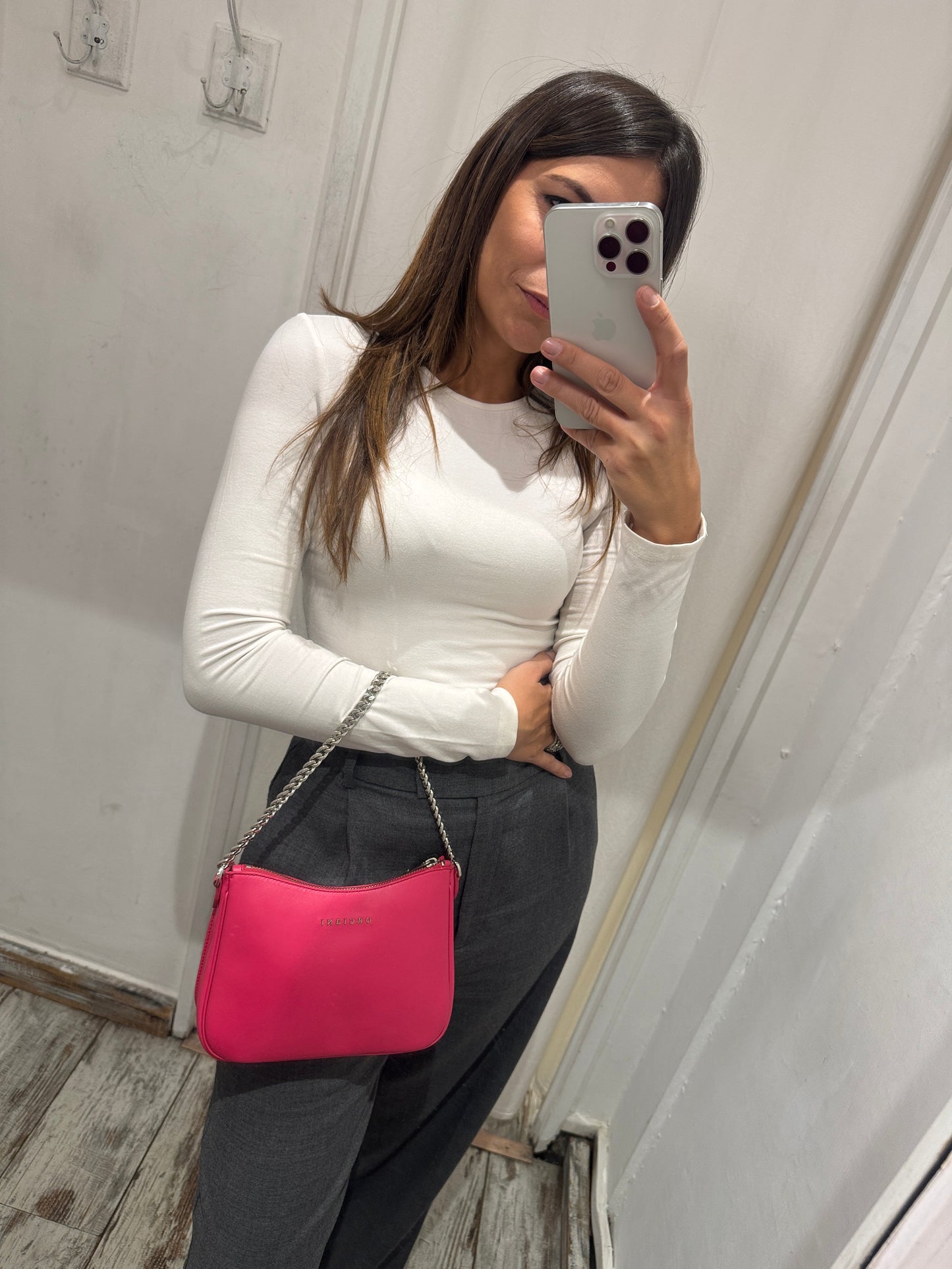 BORSA ORCIANI NEW MOON VANITY PELLE FUCSIA