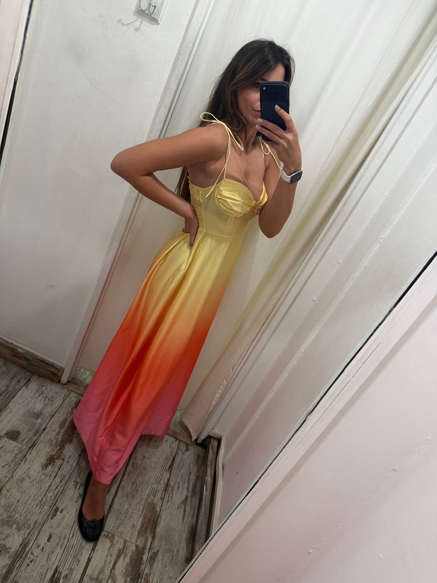 NEW COLLECTION - ABITO SFUMATO LONGUETTE GIALLO ARANCIO