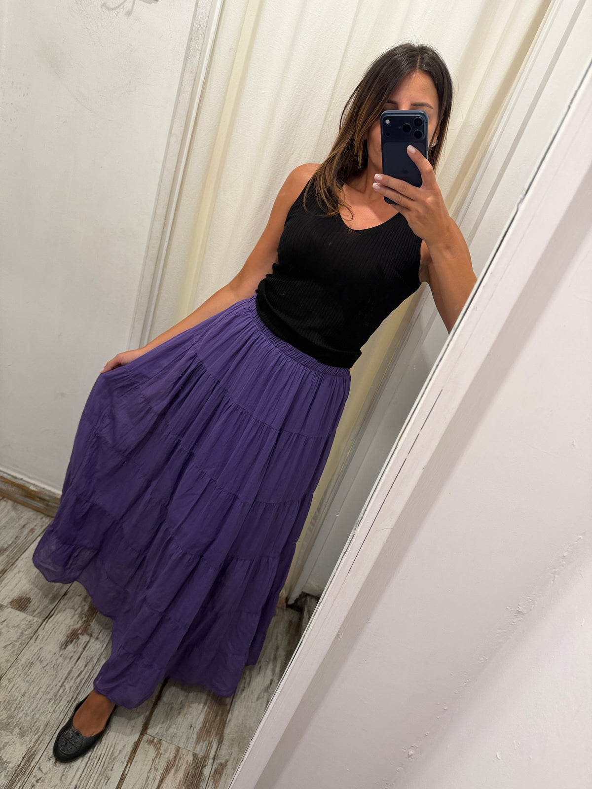 GONNA LUNGA COTONE VIOLA