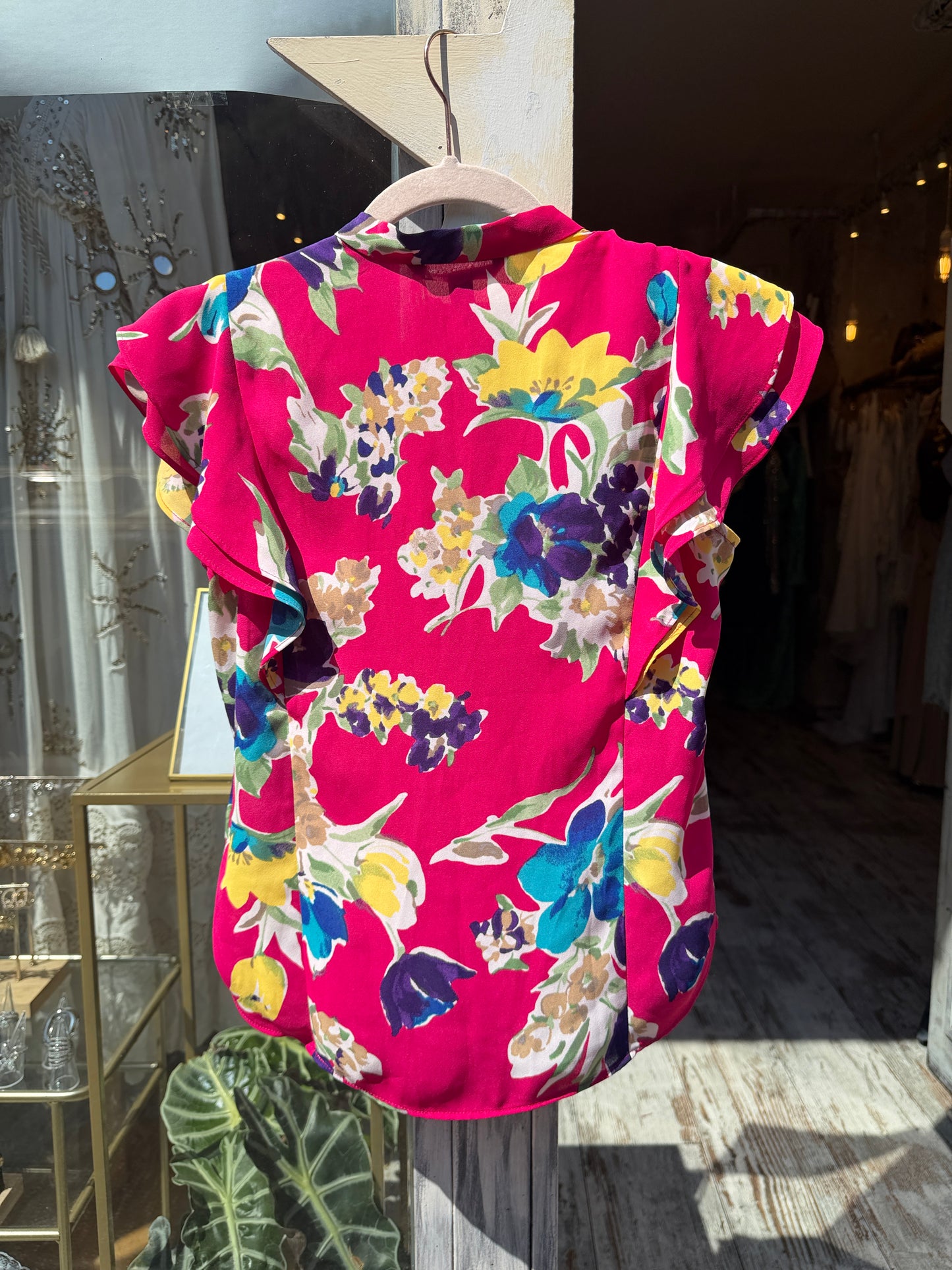 BLUSA RALPH LAUREN FUCSIA FLOREALE