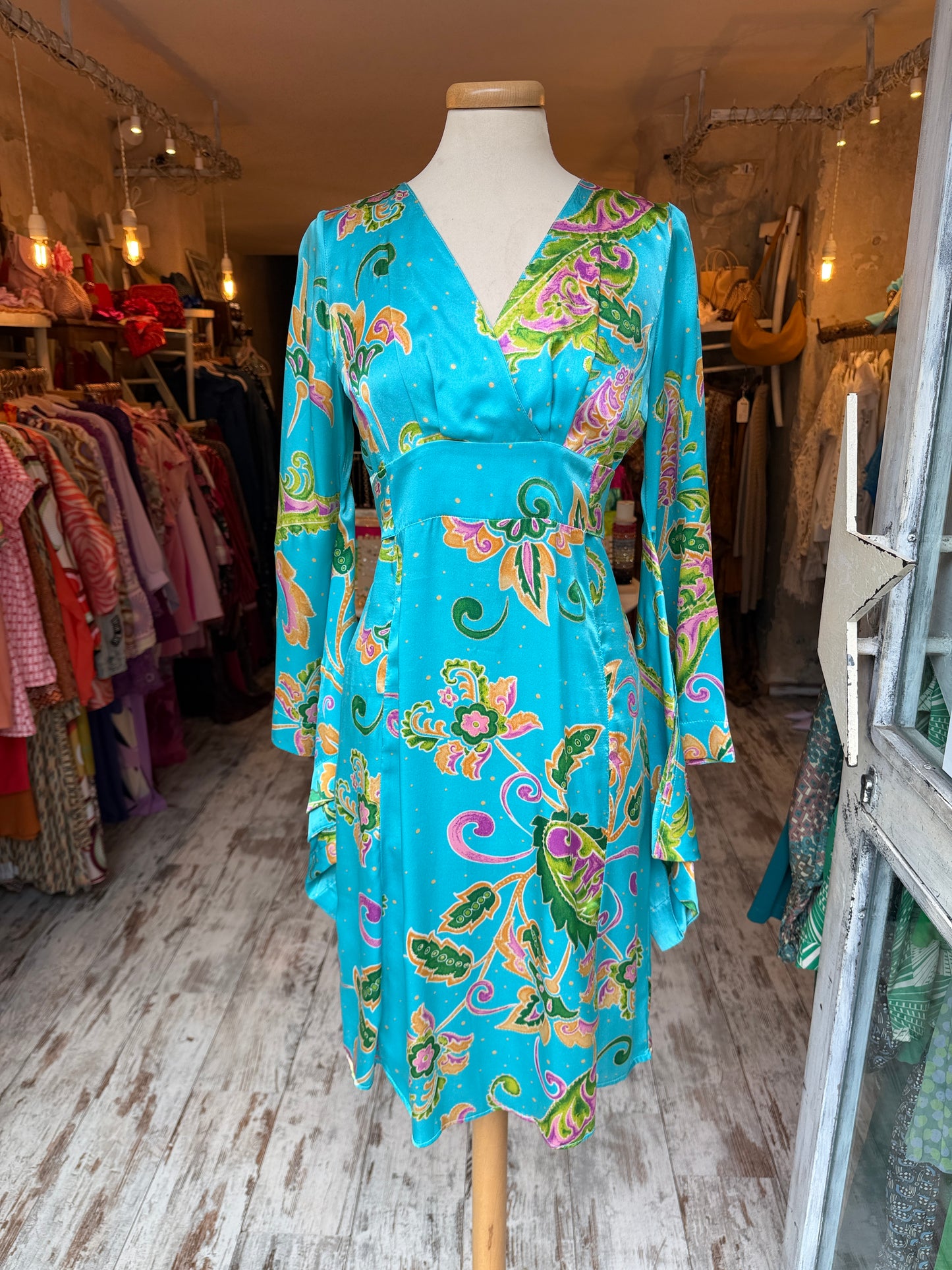 NEW COLLECTION - ABITO ADELE FADO SETA TURCHESE