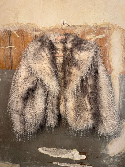 ECOPELLICCIA PIUME BIANCO E GRIGIO