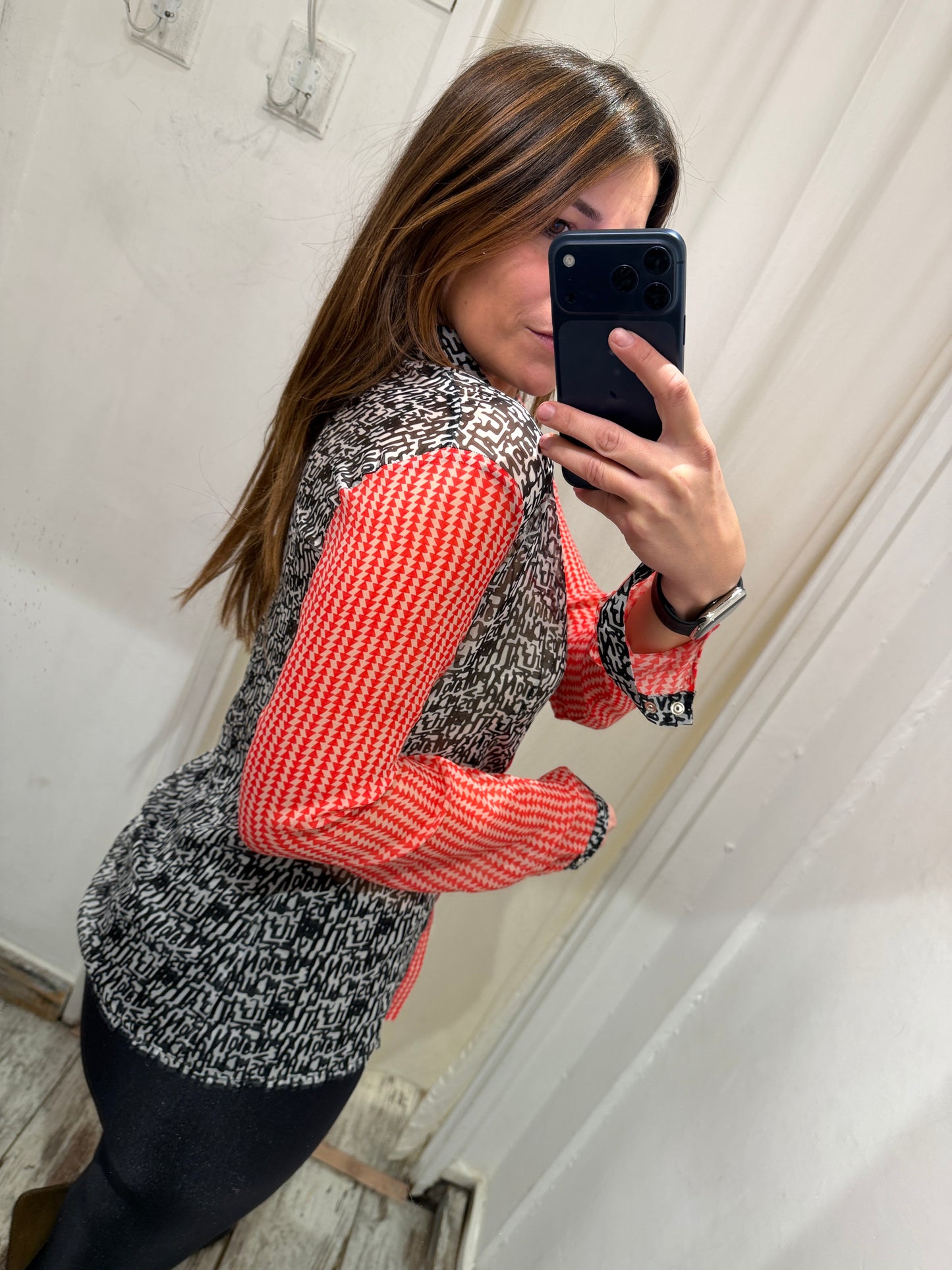 NEW COLLECTION - CAMICIA PIANO by PIANURA STUDIO FANTASIA NERO BIANCO E ROSSO