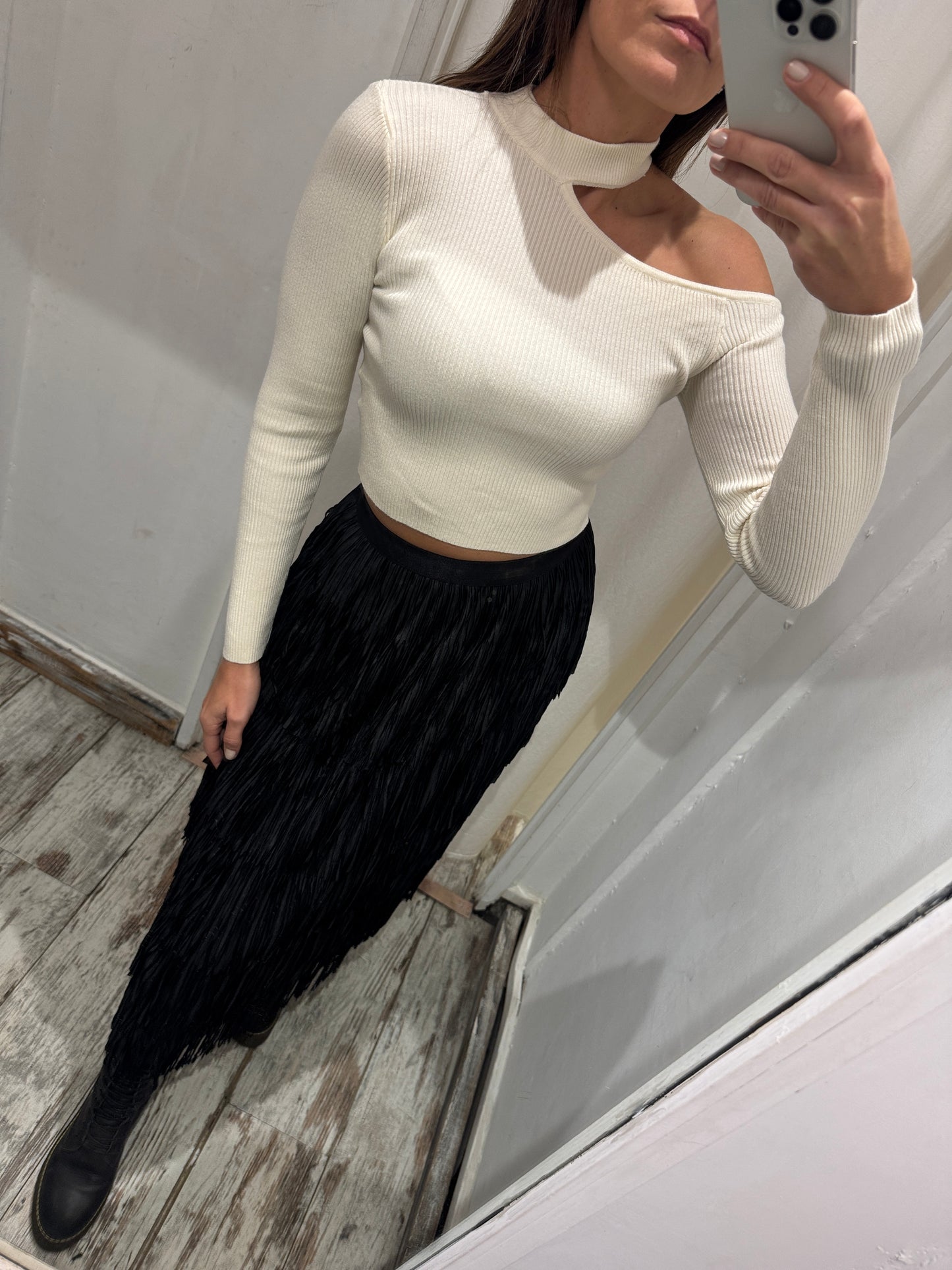 MAGLIA CUT OUT BIANCA