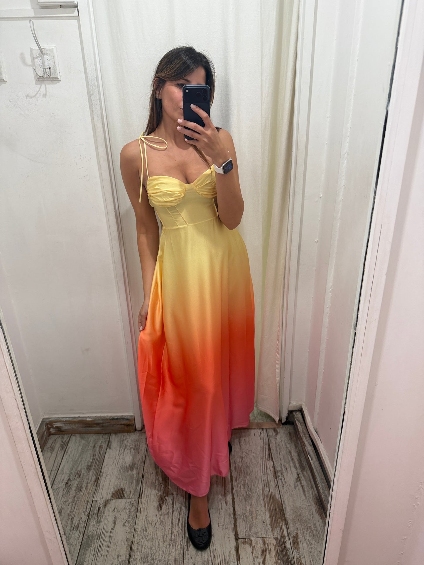 NEW COLLECTION - ABITO SFUMATO LONGUETTE GIALLO ARANCIO