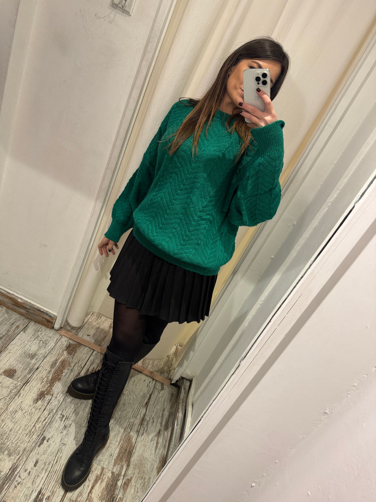 MAGLIA OVER VERDE SMERALDO