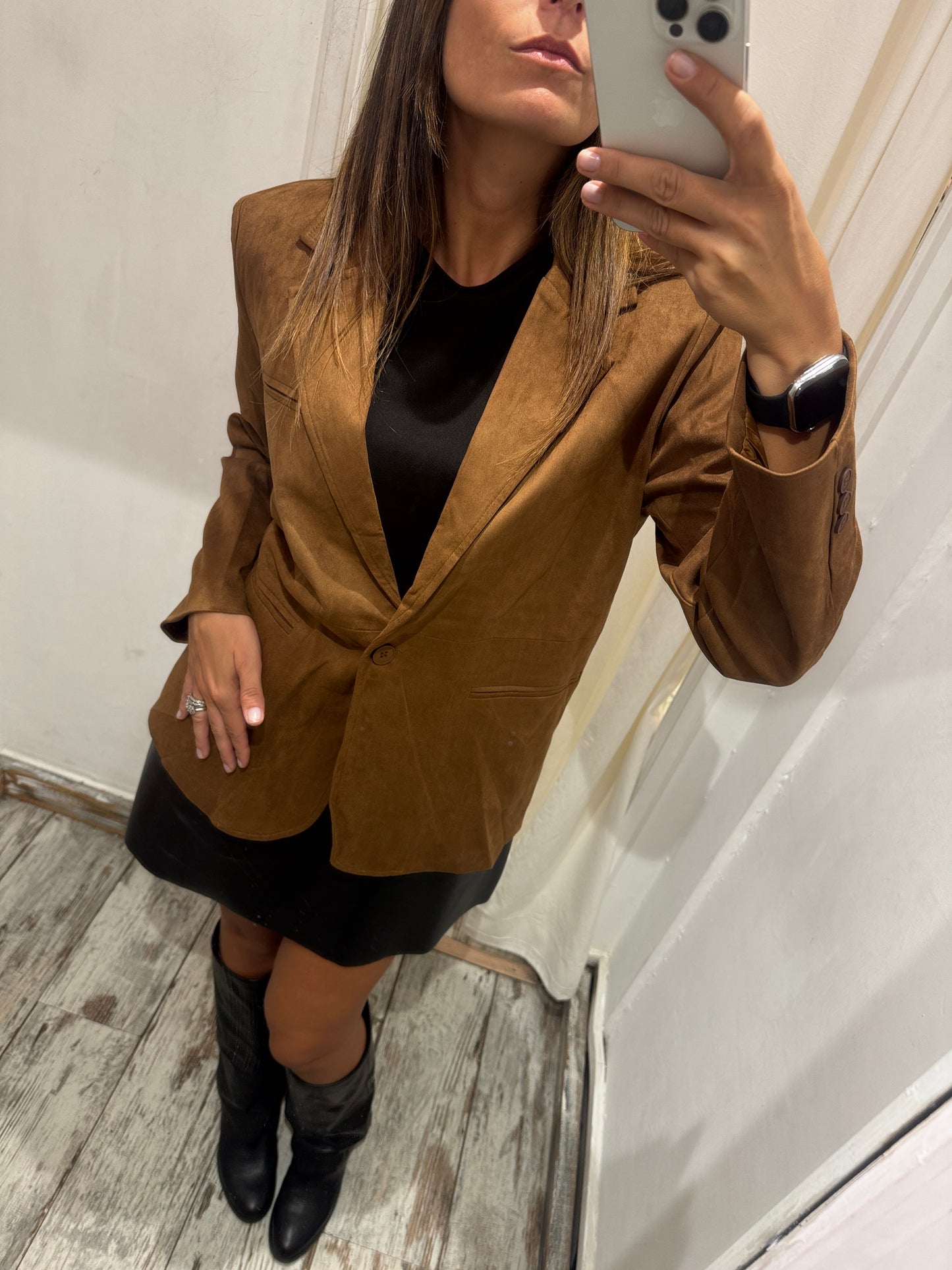 BLAZER OVER SUEDE MARRONE