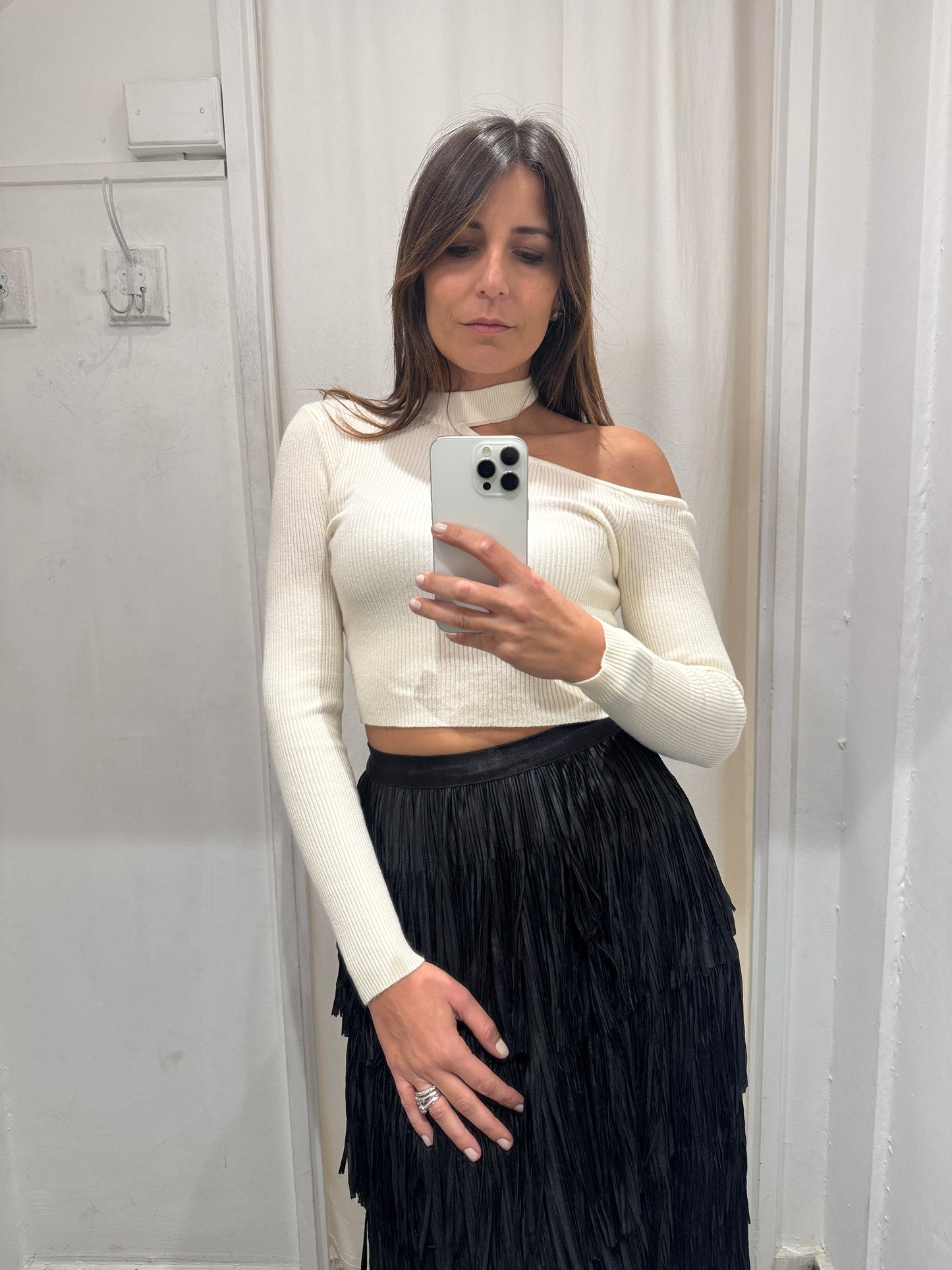 MAGLIA CUT OUT BIANCA