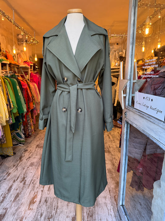 TRENCH PRIMAVERILE VERDE MILITARE