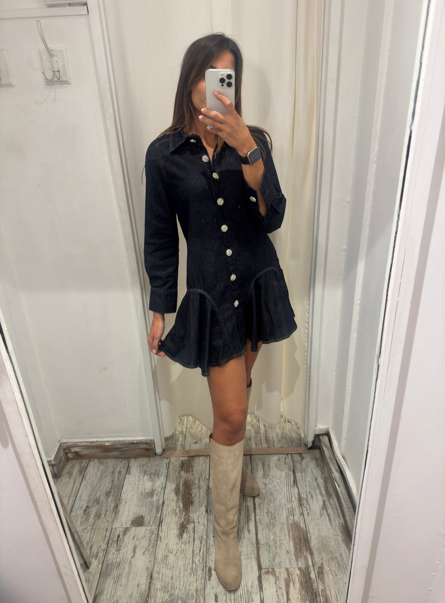 ABITO CHEMISIER DENIM SCURO