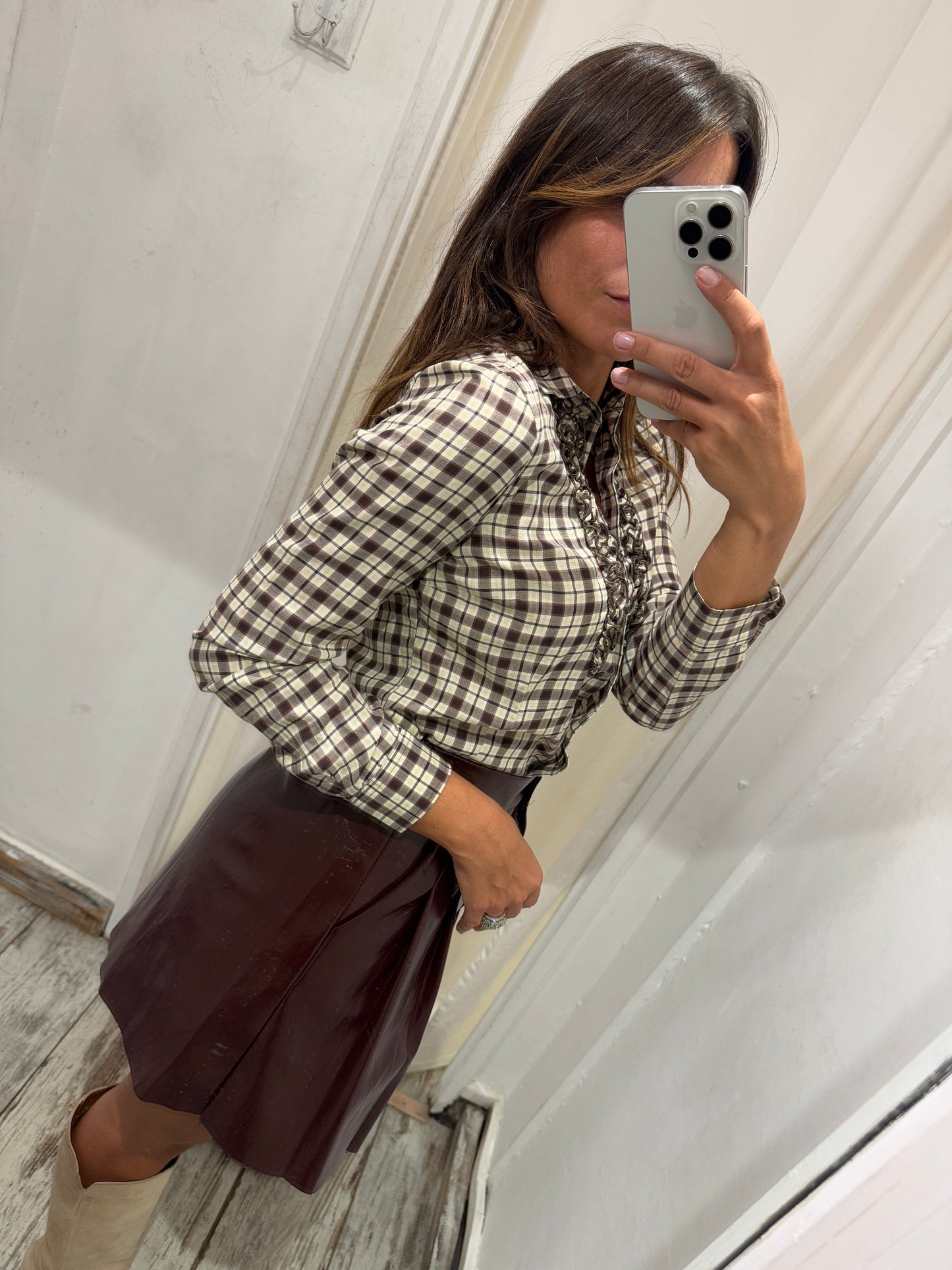 CAMICIA MAYER&DANIEL QUADRETTI MARRONE