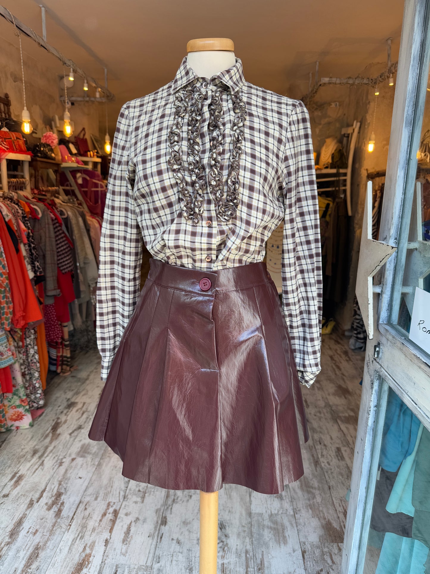 CAMICIA MAYER&DANIEL QUADRETTI MARRONE