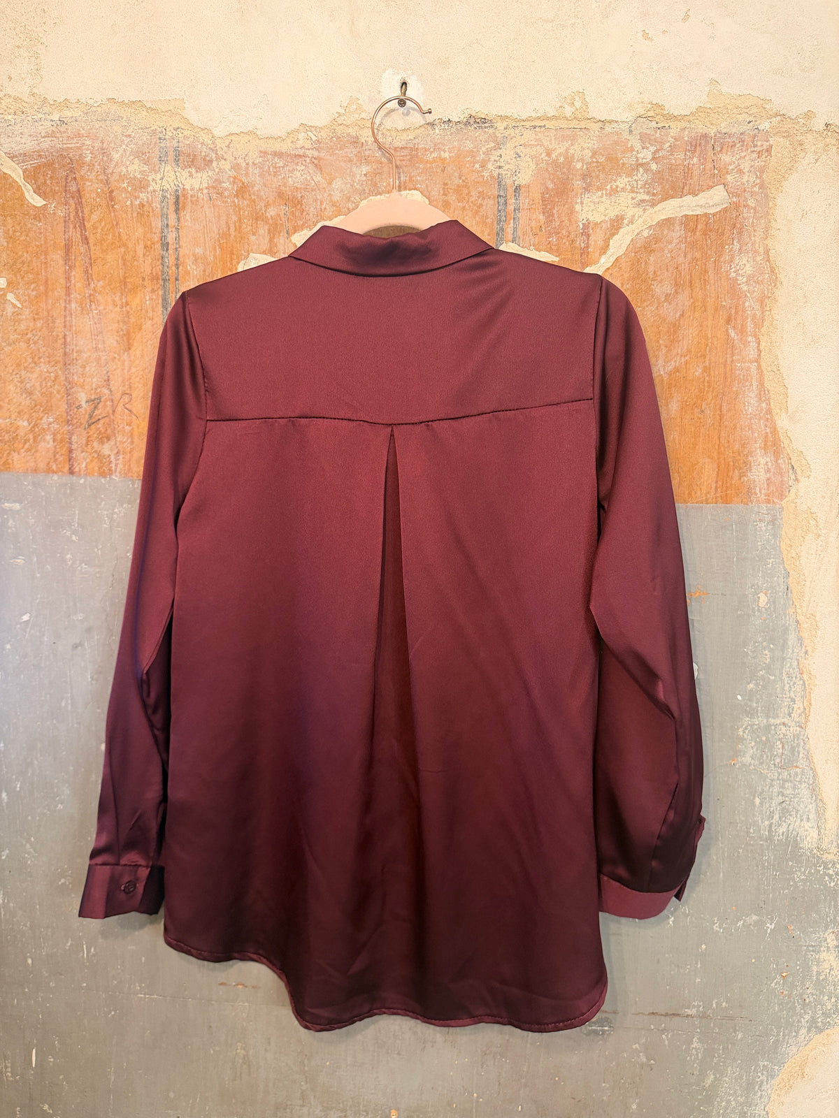 CAMICIA SATIN BORDEAUX