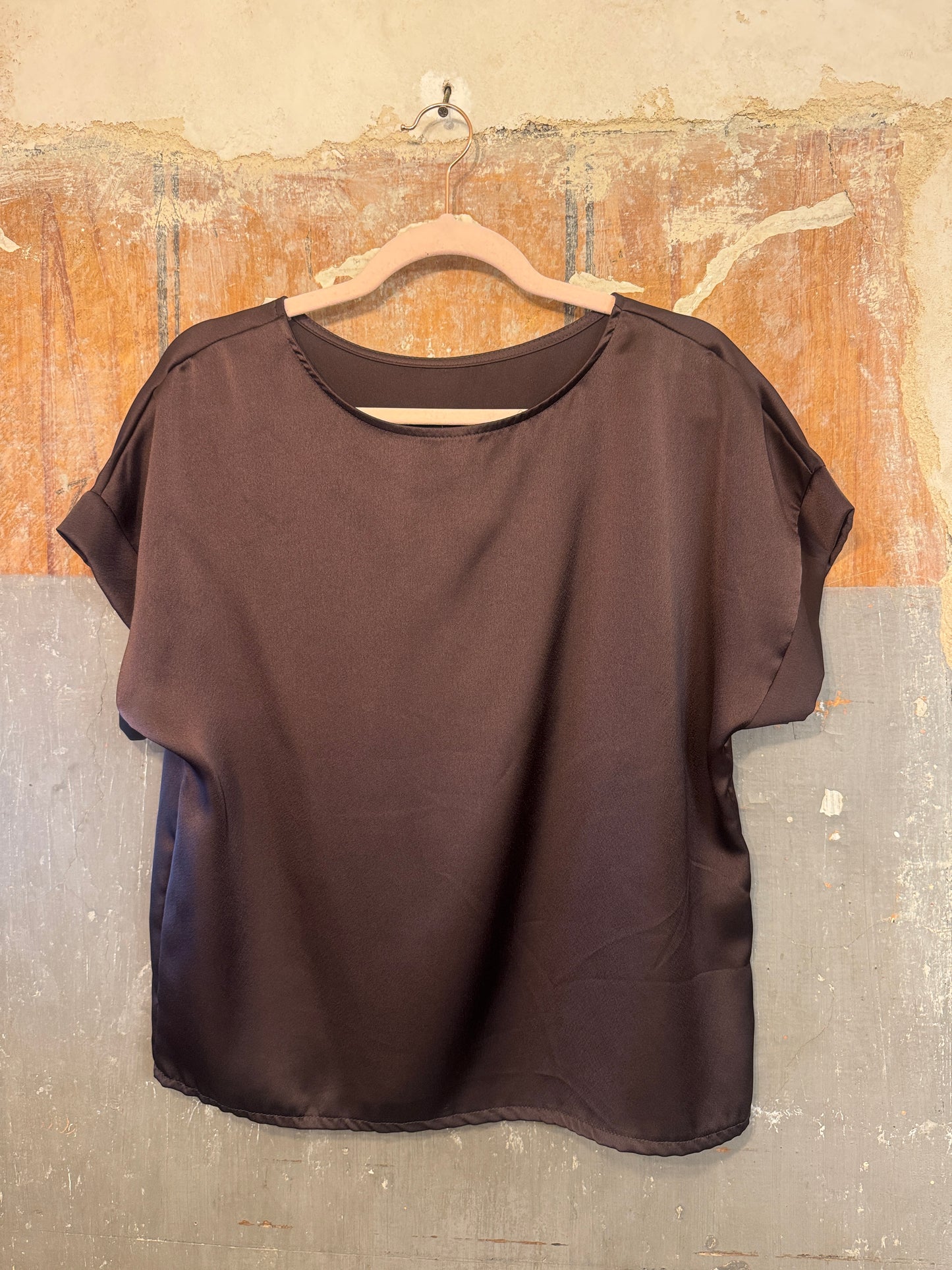 NEW COLLECTION - BLUSA SATIN TESTA DI MORO
