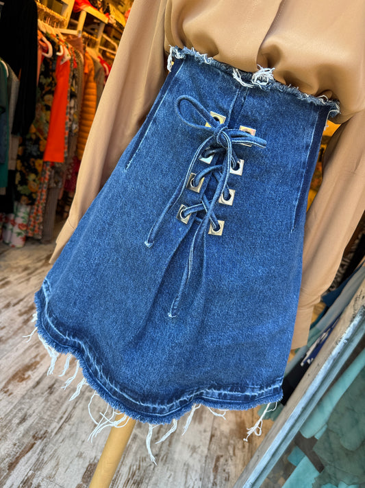 GONNA CORTA SANDRO DENIM SVASATA