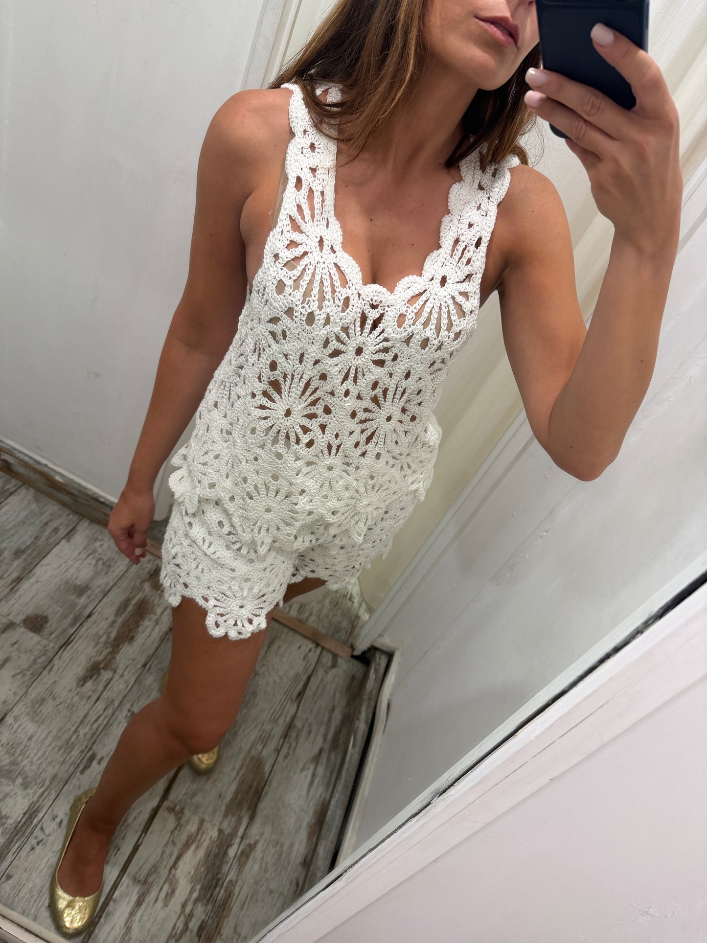 NEW COLLECTION - TOP CROCHET BIANCO