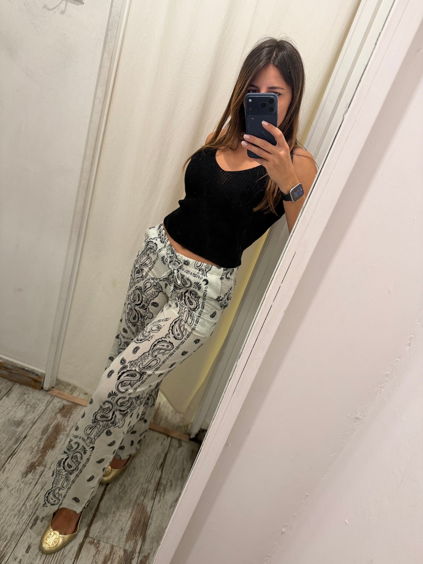 PANTALONE BANDANA BIANCO