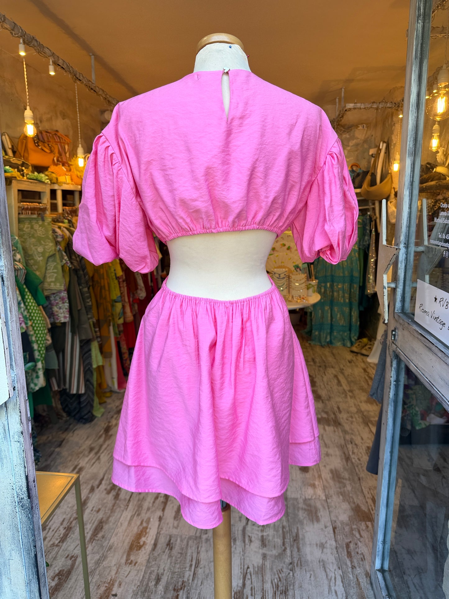 ABITO CUT OUT ROSA BARBIE