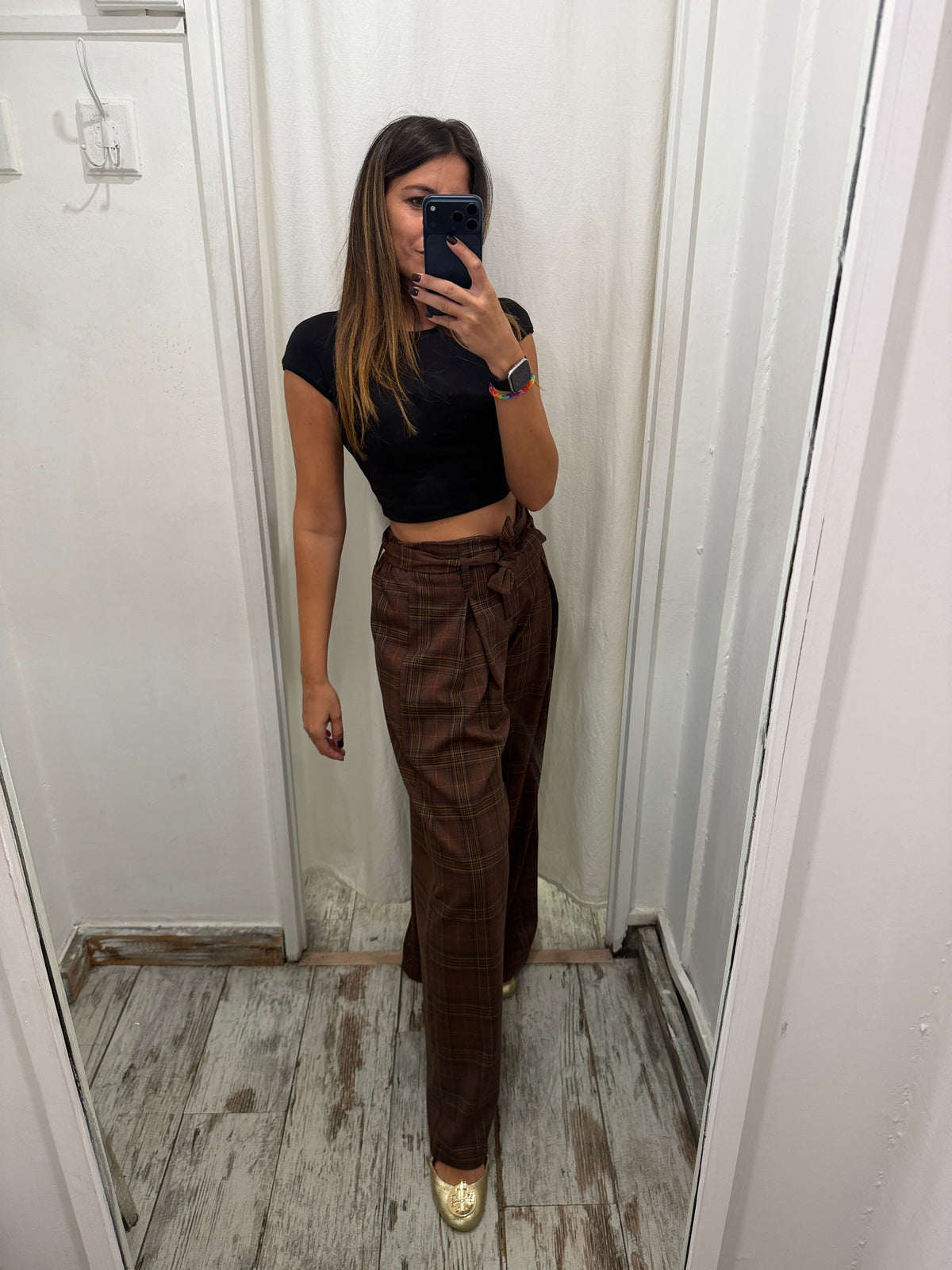 PANTALONE TARTAN MARRONE FUSCIACCA