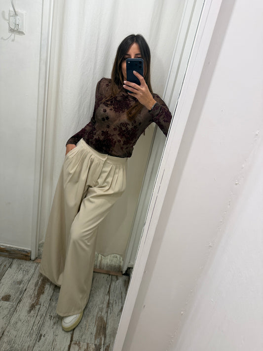 PANTALONE LARGO PANNA