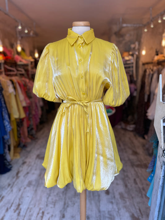 ABITO CHEMISIER GIALLO SATIN