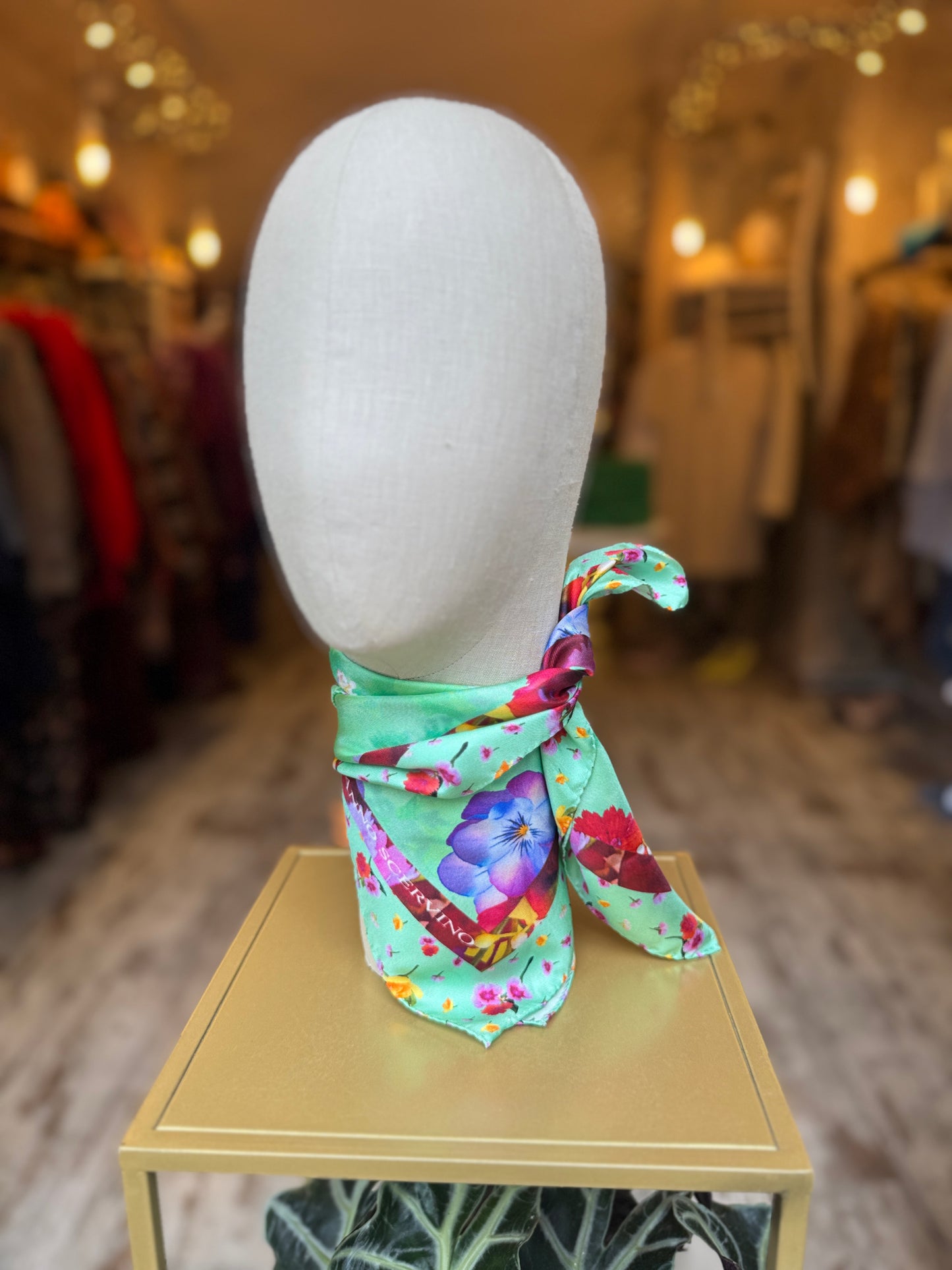 NEW COLLECTION - FOULARD ERMANNO SCERVINO SETA VERDE FLOREALE