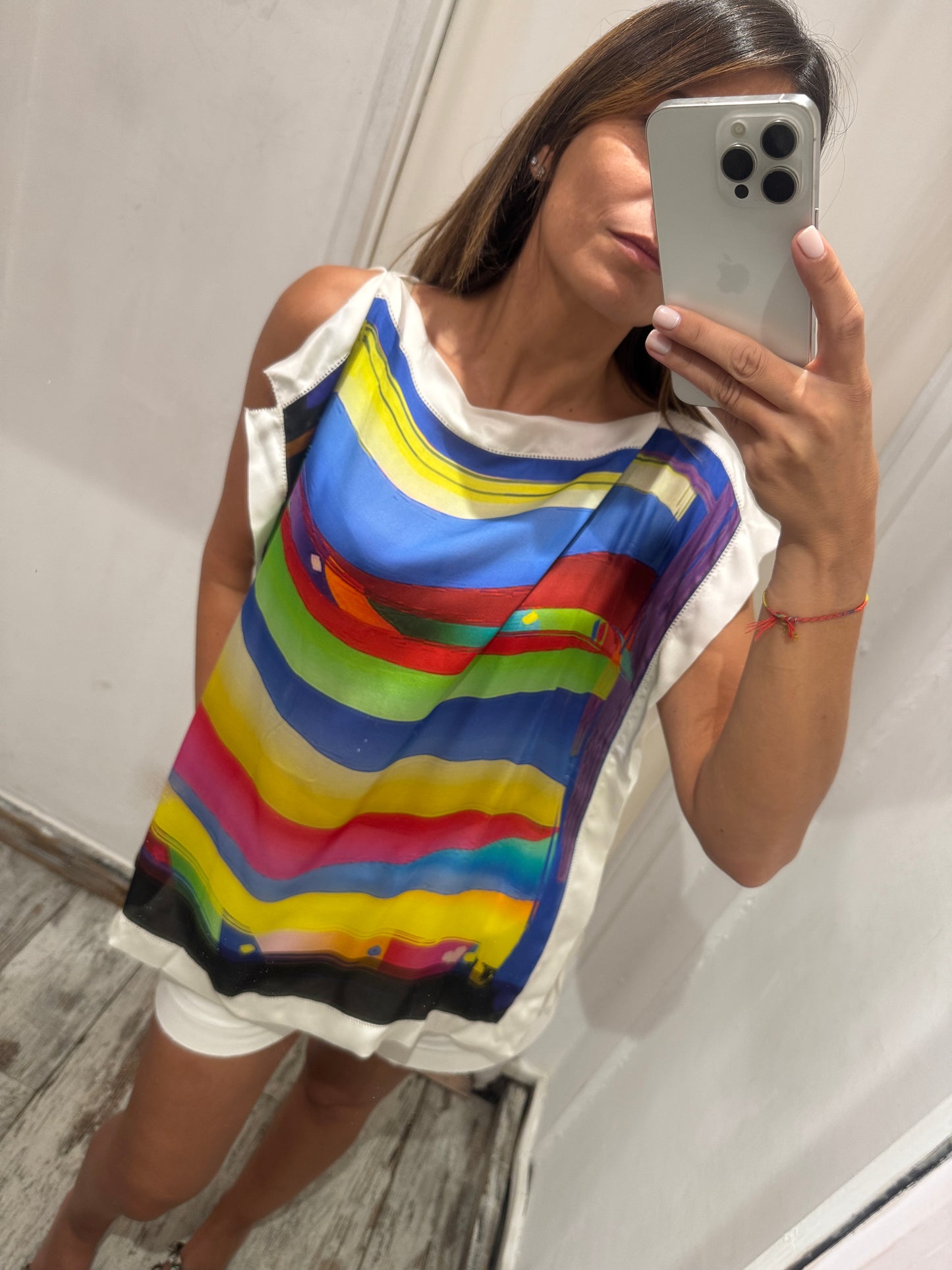 BLUSA ERMANNO SCERVINO IN SETA MULTICOLORE