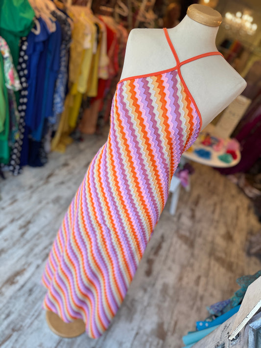 ABITO LUNGO ZIG ZAG MULTICOLORE