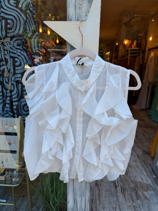 NEW COLLECTION - CAMICIA ROUCHES BIANCO