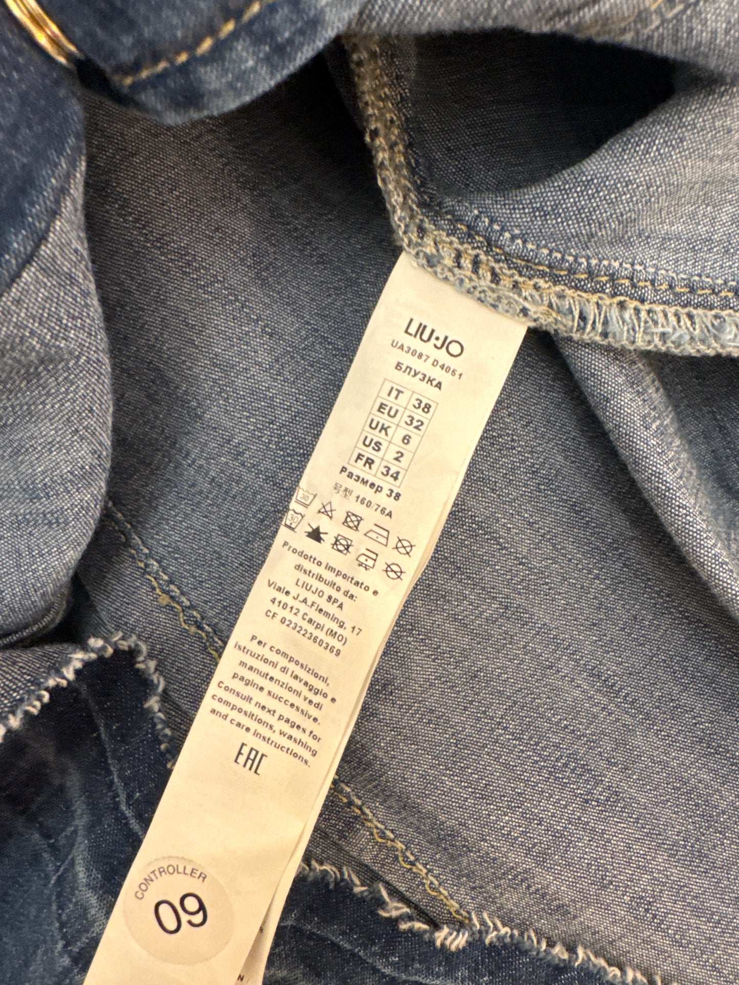CAMICIA LIU•JO DENIM CON MANICA PLISSÈ