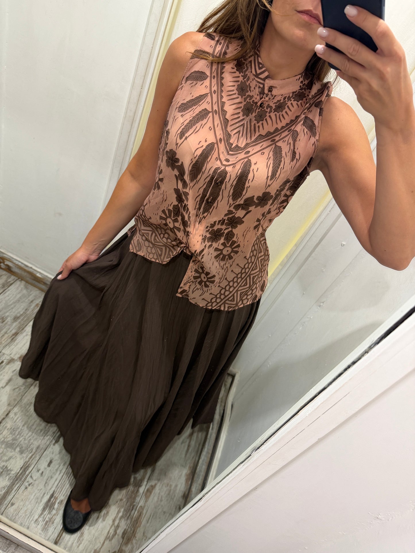 CAMICIA CLASS ROBERTO CAVALLI ROSA E MARRONE