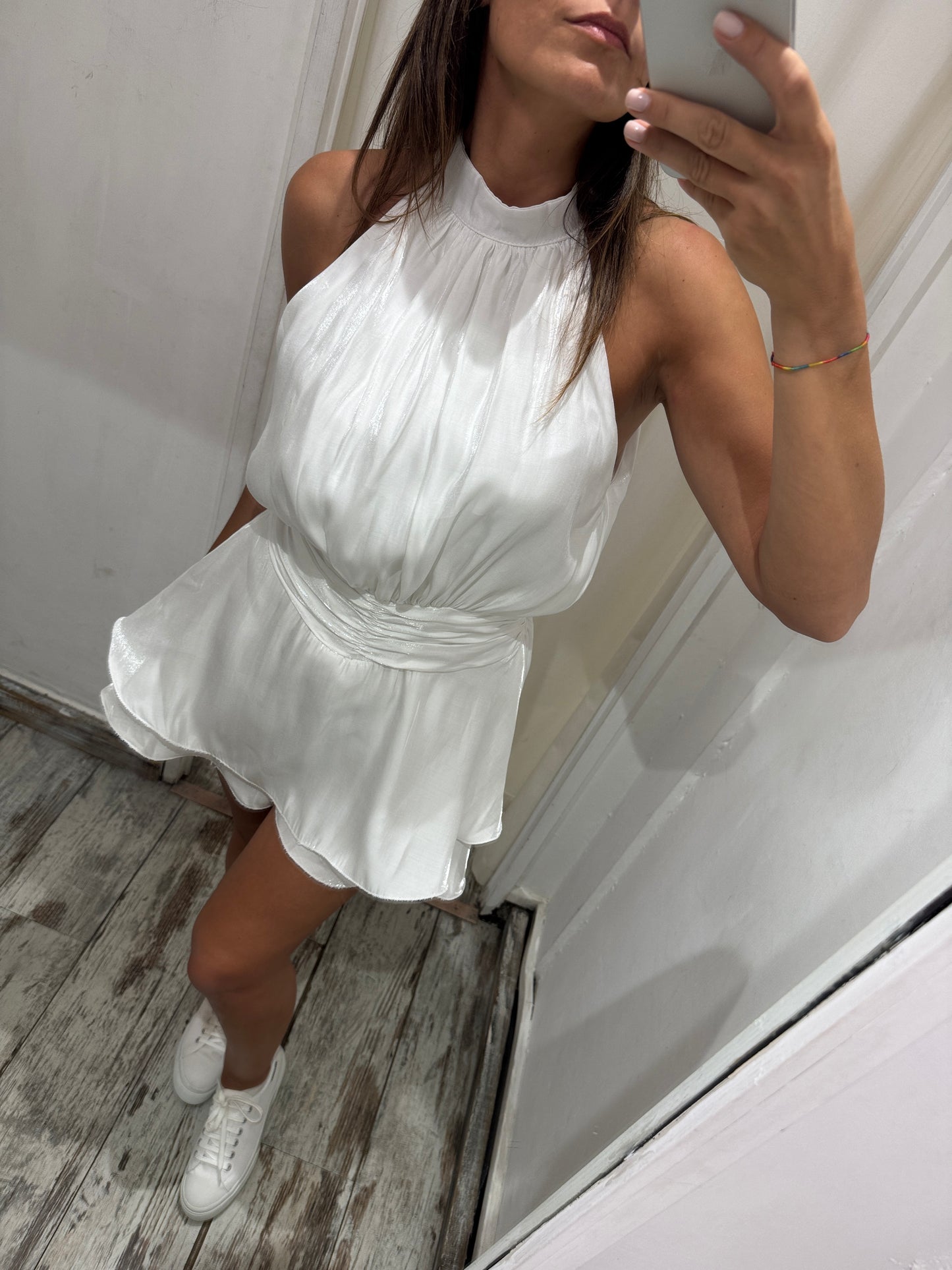 ABITO/TUTA CORTO BIANCO SATIN
