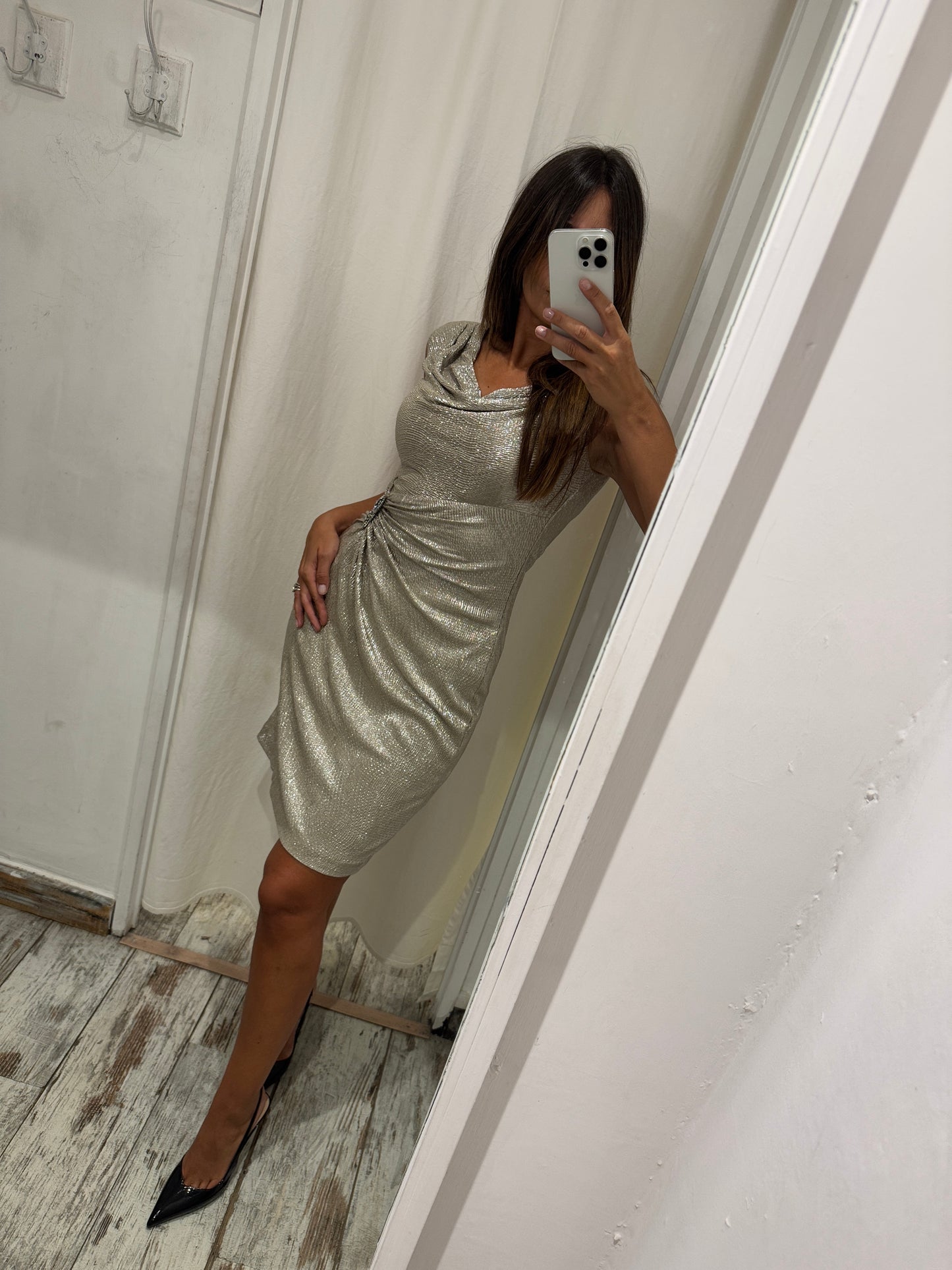 ABITO RALPH LAUREN EVENING ARGENTO