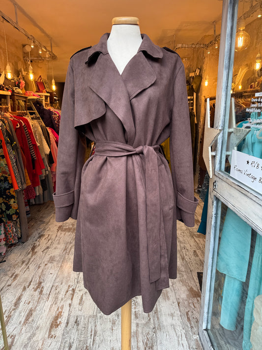 TRENCH SUEDE TESTA DI MORO
