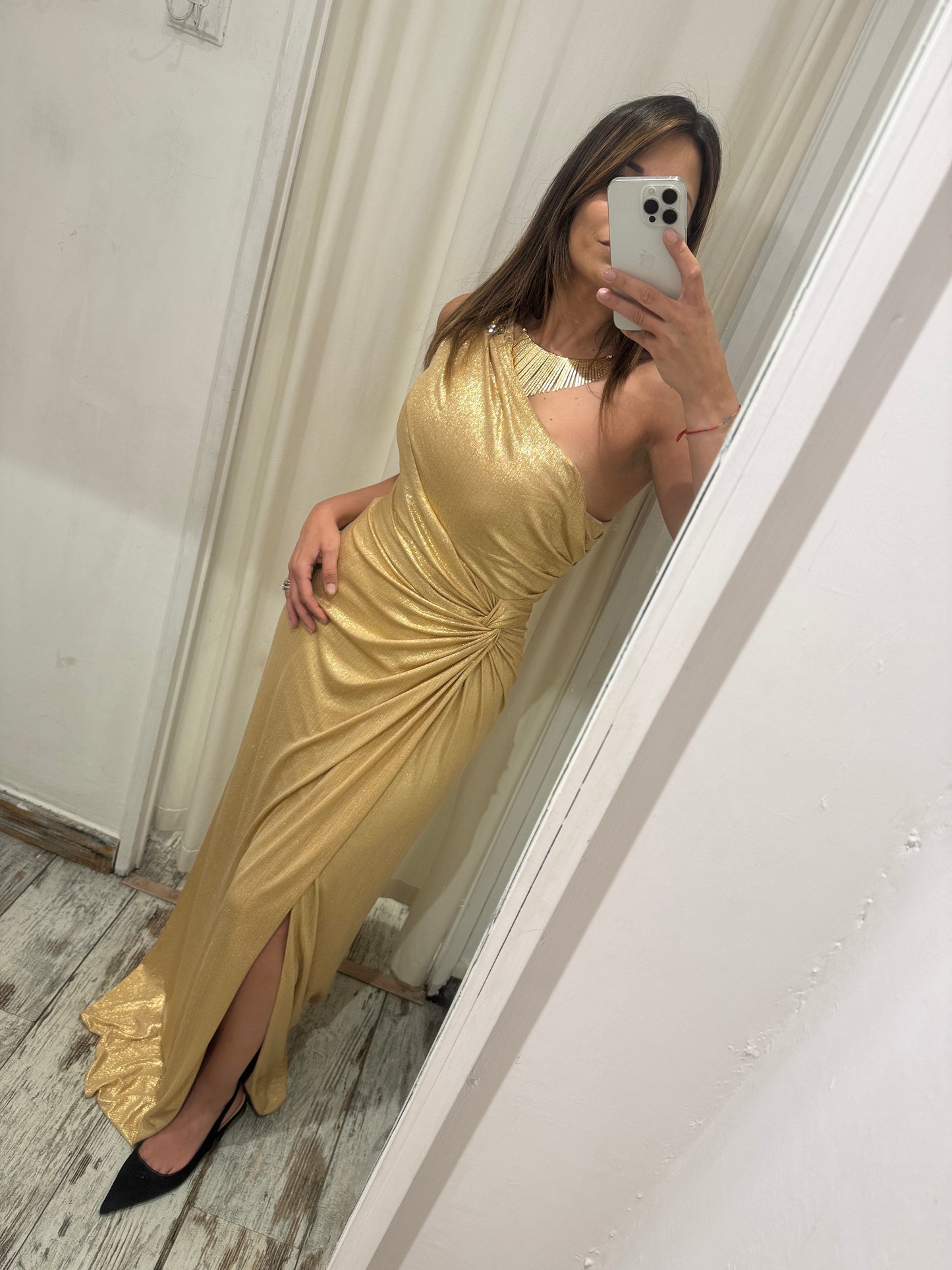 ABITO LUNGO MONOSPALLA ORO