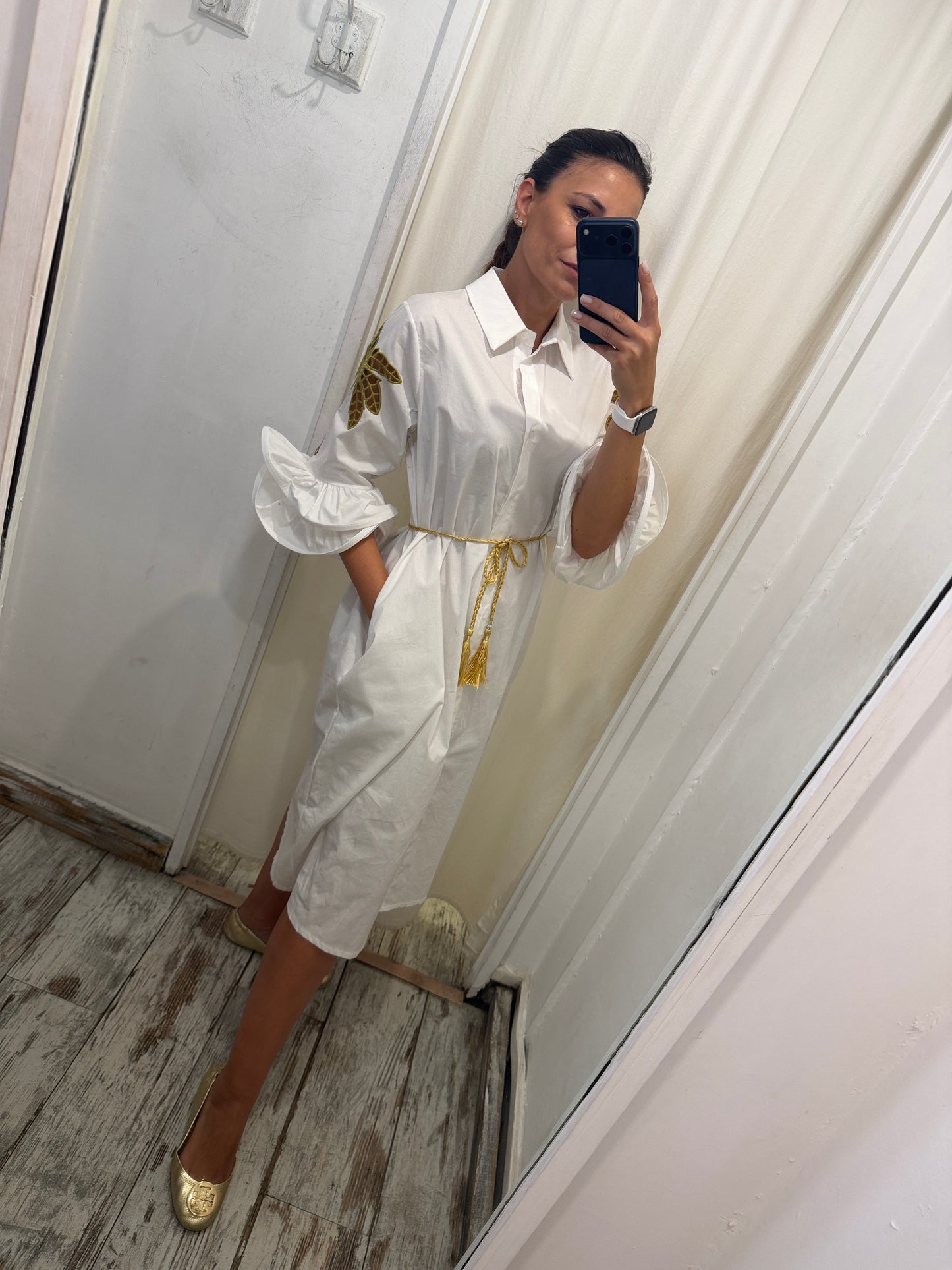 CAMICIONE BIANCO CON PALME