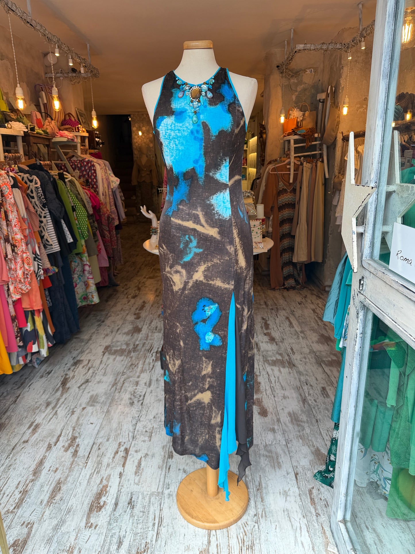 NEW COLLECTION - ABITO MARIA GRAZIA SEVERI MARRONE TURCHESE