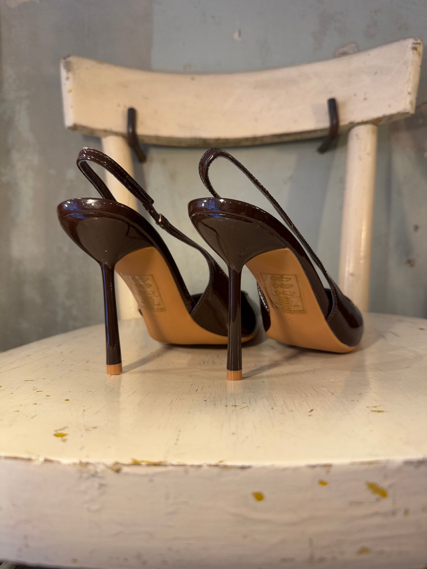 DECOLLETÈ SLINGBACK VERNICE MARRONE V
