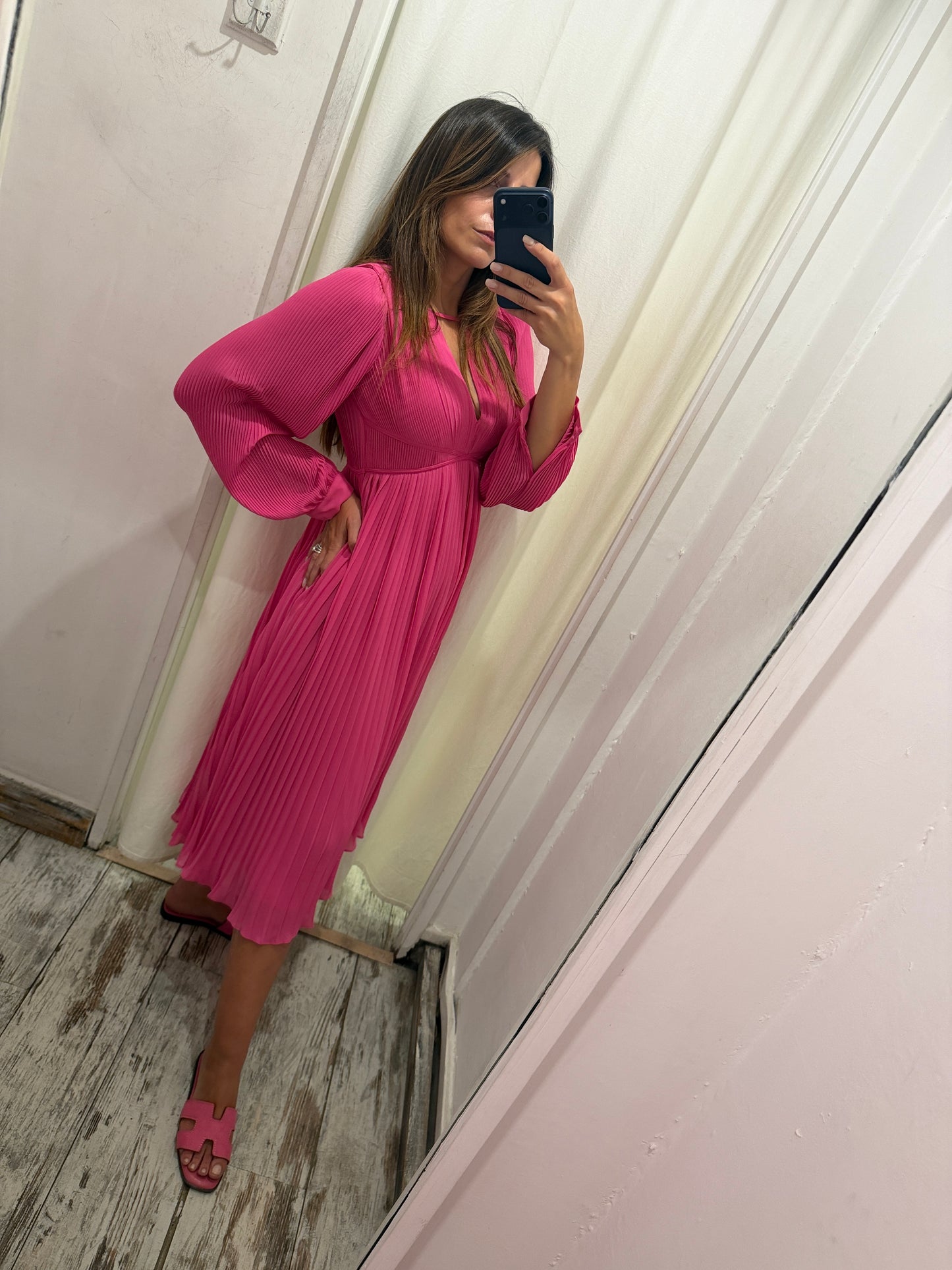 ABITO MICHAEL KORS PLISSÈ FUCSIA
