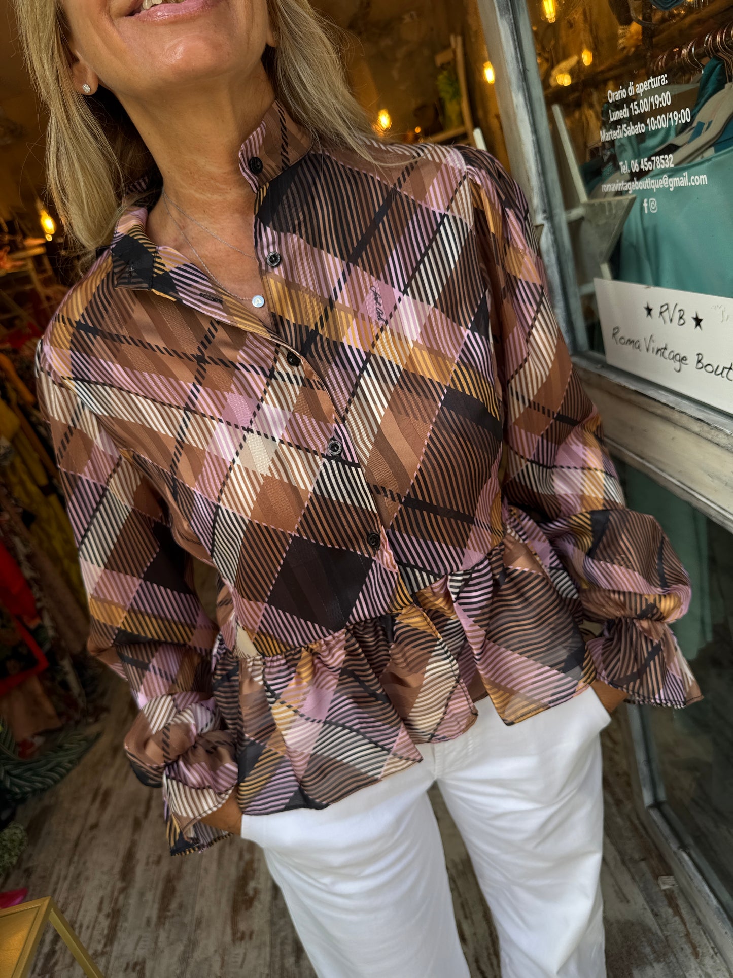 CAMICIA FANTASIA SCOZZESE GRANDE MARRONE