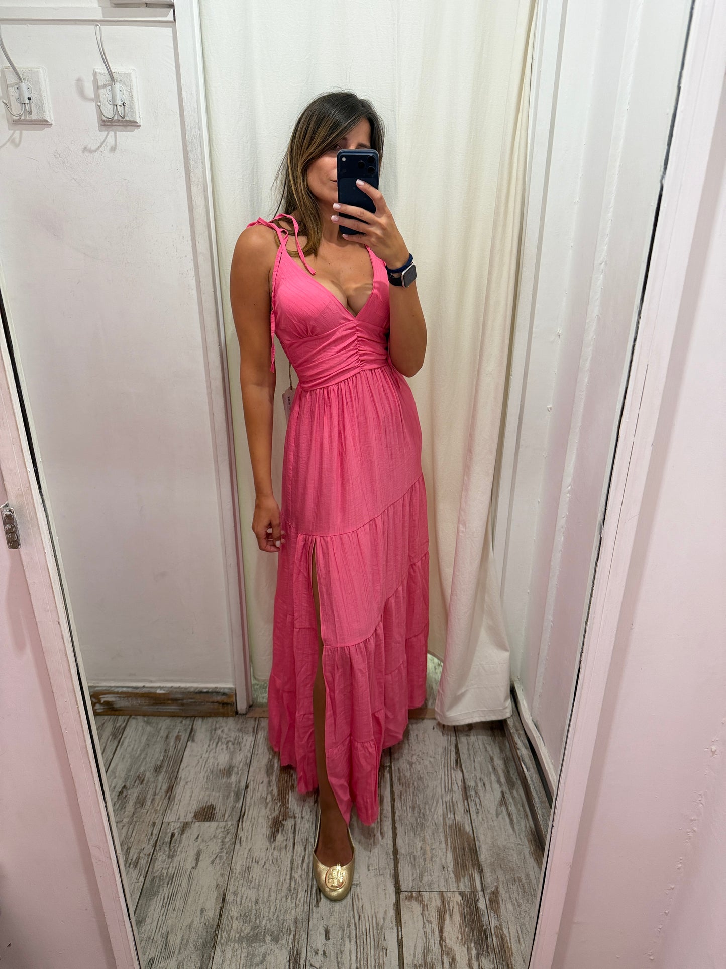 ABITO LUNGO ROSA BARBIE SPACCO